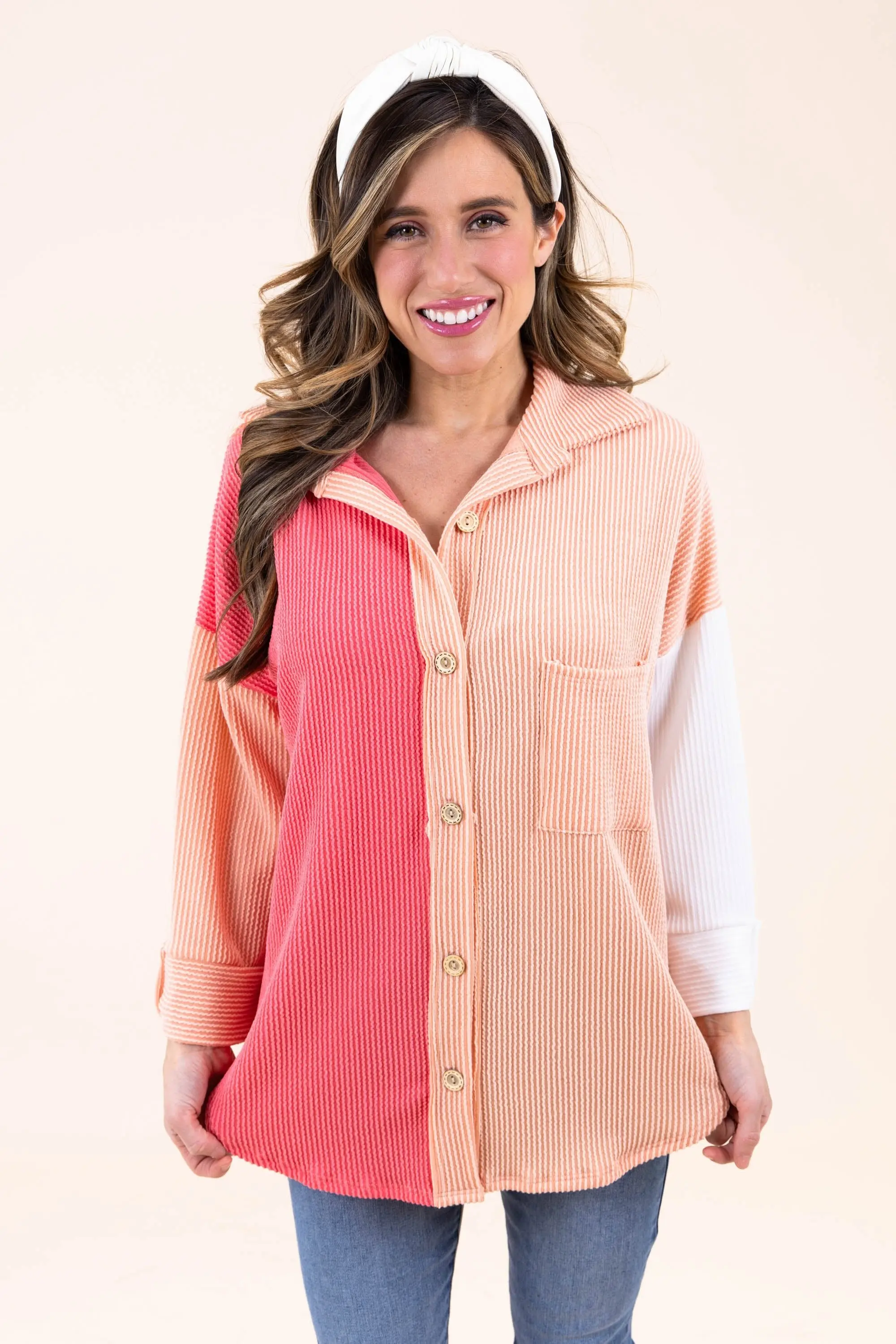 Cool Without Trying Color Block Shacket - ALJEGJ