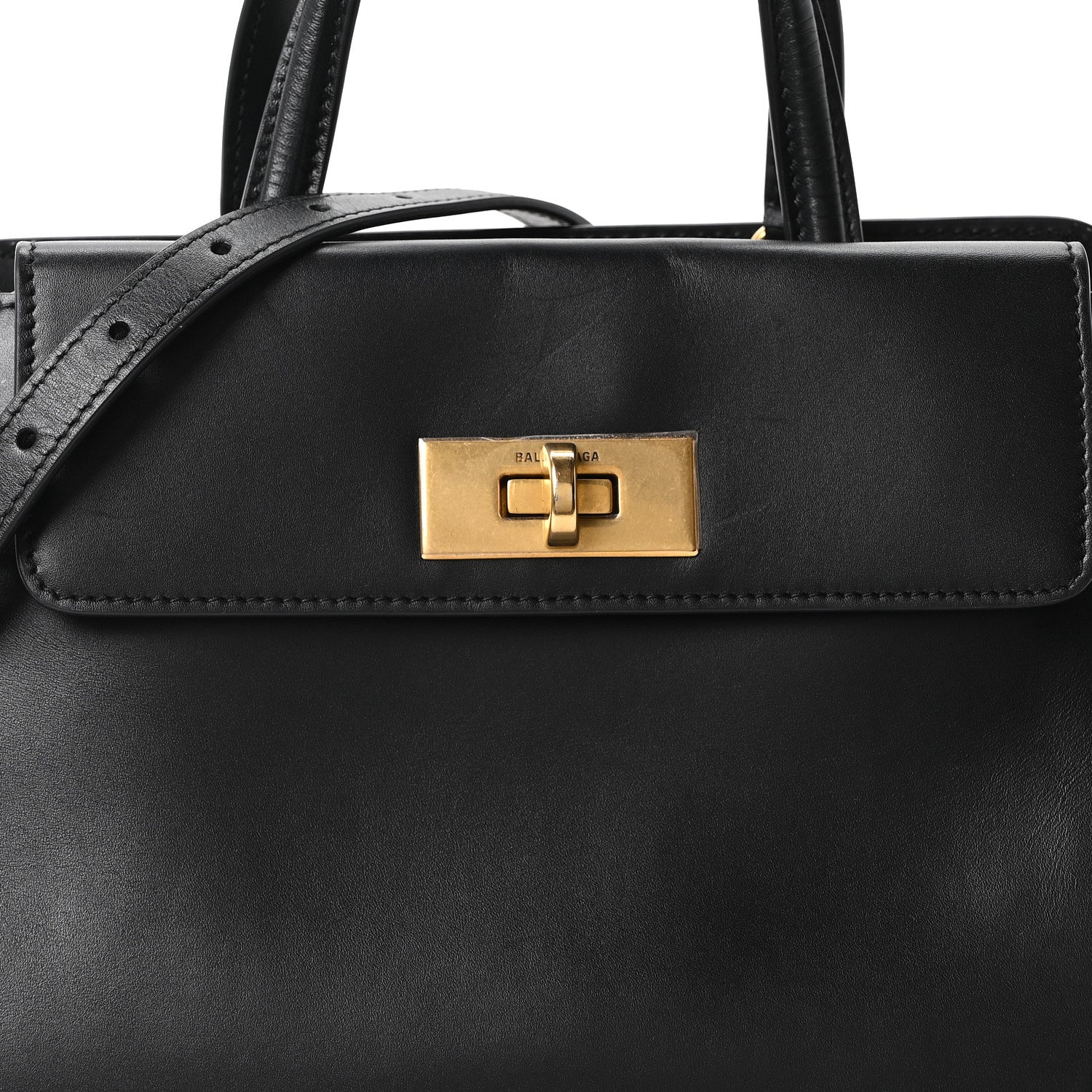 Shiny Box Calfskin Small Money Tote Black - Top Club