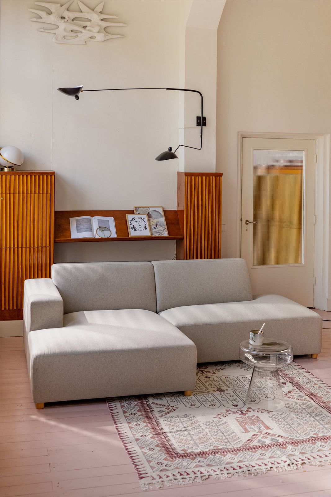 Earl velvet 4-zits bank chaise longue rechts otto longue links Juke mid grey