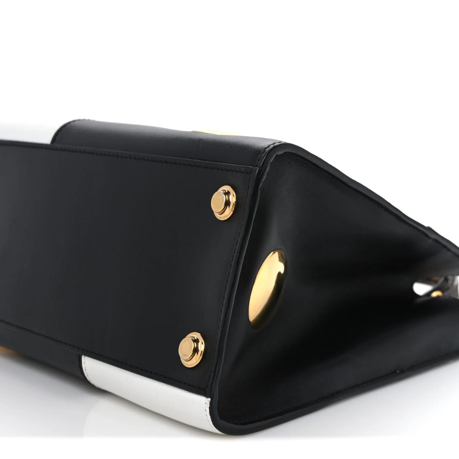 Calfskin Monogram Studded City Steamer PM Black White - Top Club
