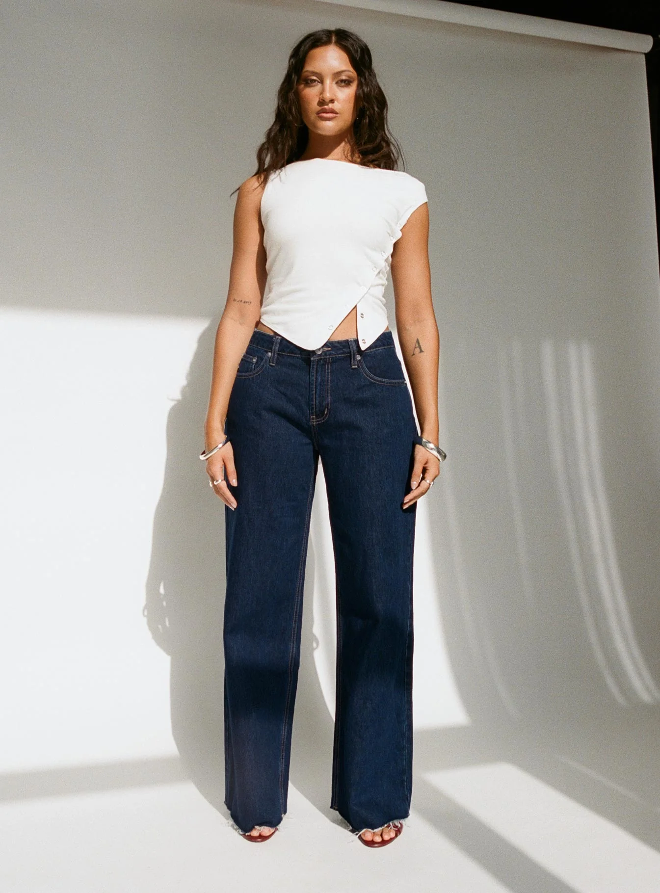 Darla Low Rise Straight Leg Jean Dark Blue Wash Petite