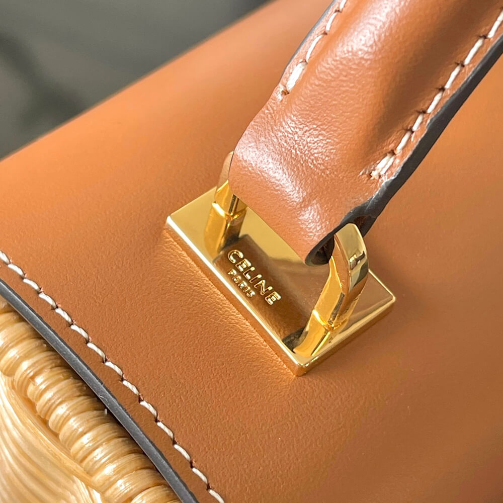 CELINE TEEN GARANCE BAG IN WICKER AND NATURAL CALFSKIN(HIGH-END GRADE) - Top Club