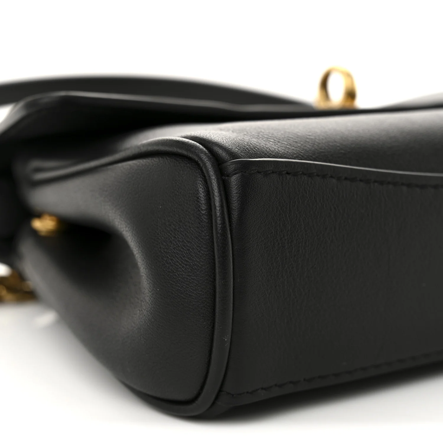 Natural Smooth Calfskin Nano Rodeo Top Handle Handbag Black - Top Club
