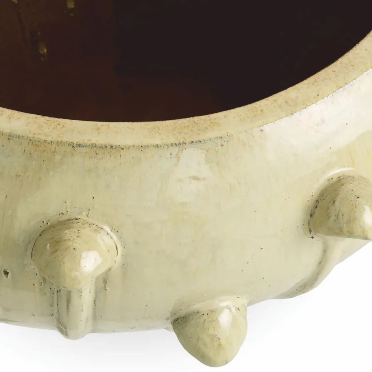 Luxury Baroque Ceramic Flower Pot Antique Sand Color Ø 89 x H. 45 cm