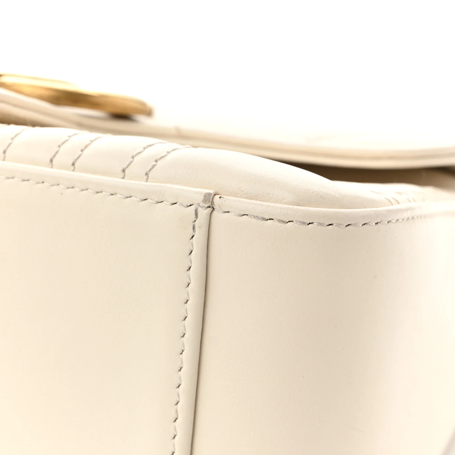 Calfskin Matelasse Mini GG Marmont Top Handle Shoulder Bag White - Top Club