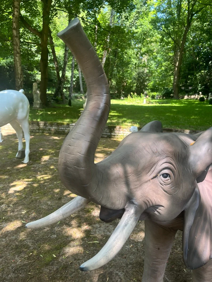 Luxury decorative sculpture XXL elephant – monumental elegance for inside and outside