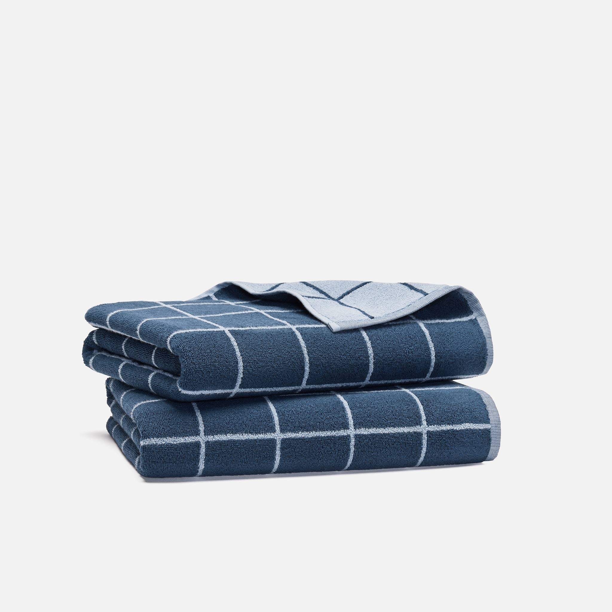 Windowpane Bath Towels Set of 2 - Last Call