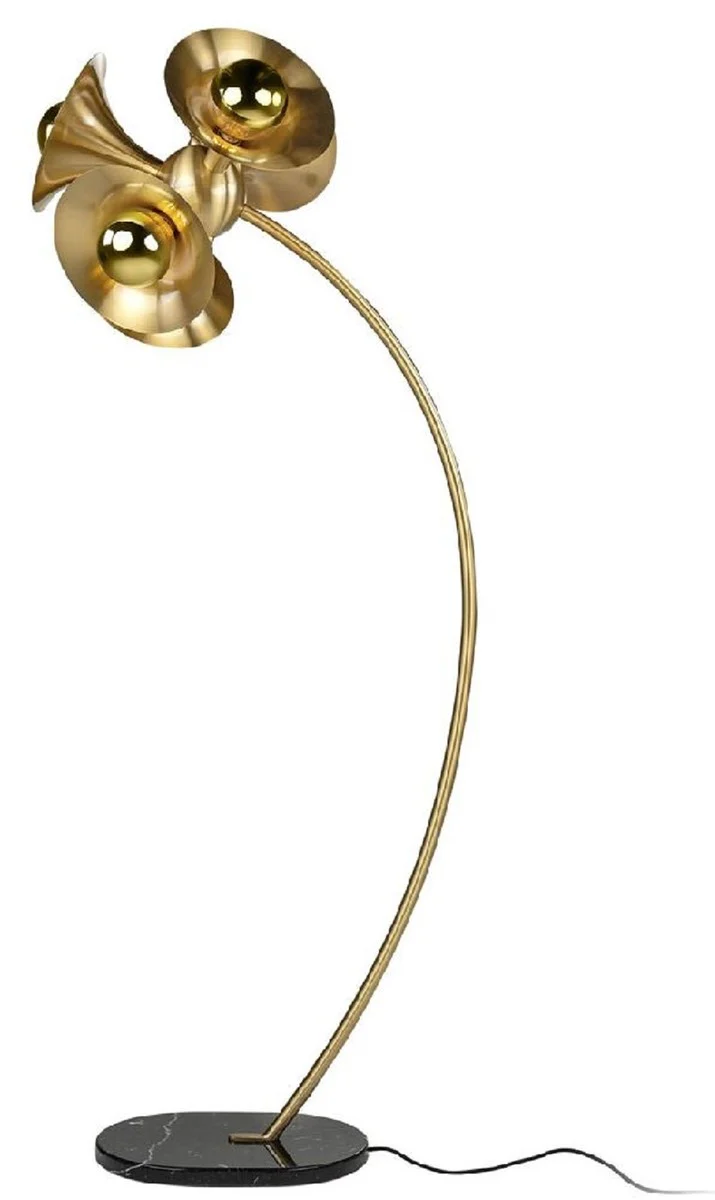 Luxury floor lamp brass / black 55 x 73 x H. 183 cm - brass floor lamp with marble base - luxury floor lamps - luxury lights - luxury interior