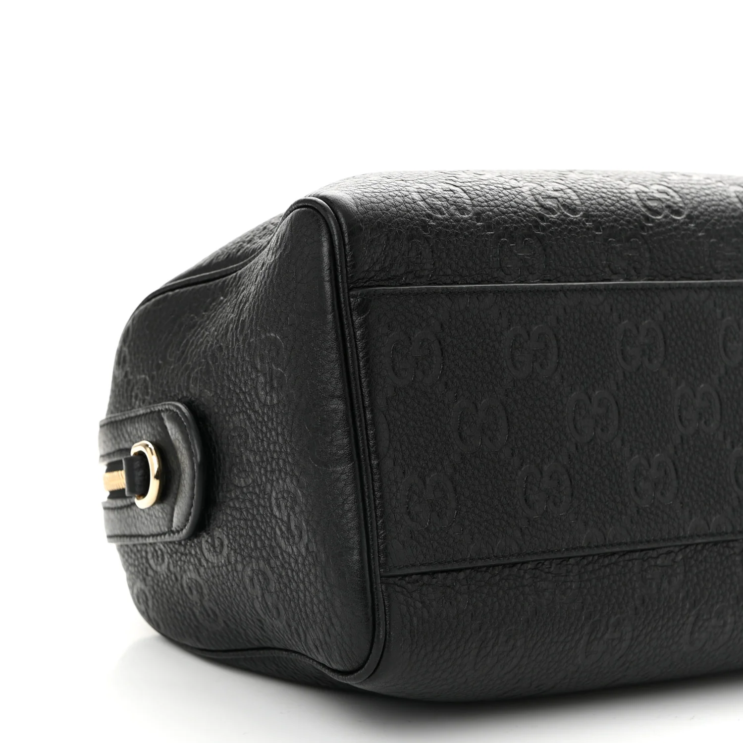 Calfskin GG Emblem Small Top Handle Bag Black - Top Club