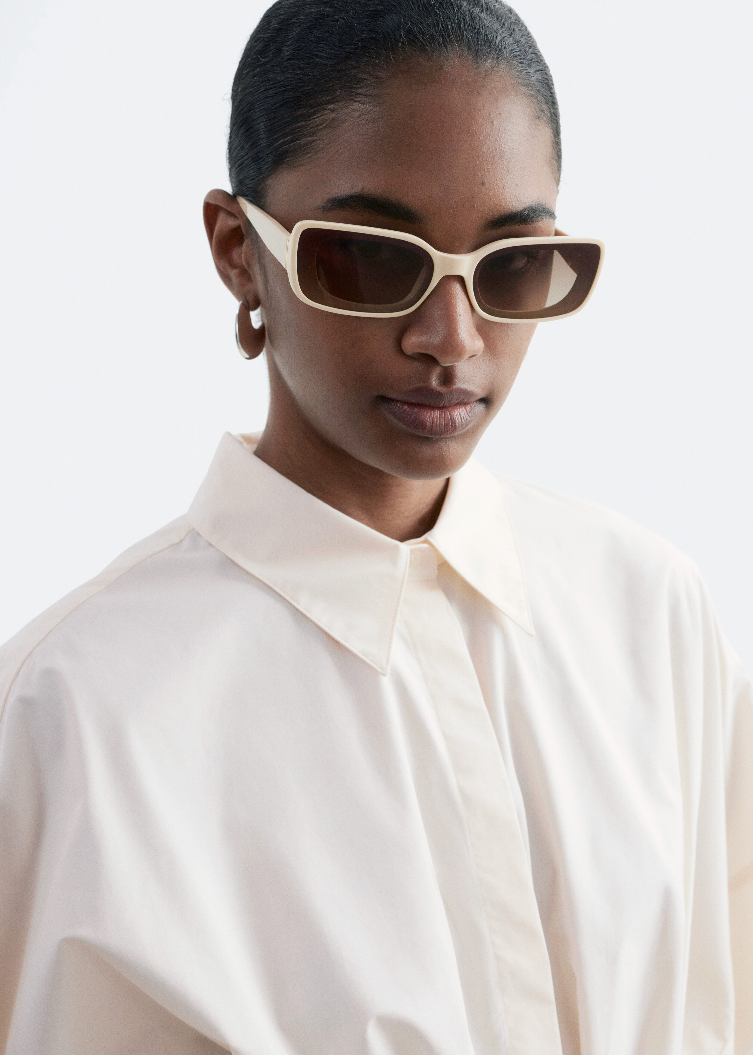 & Other Stories COTTON POPLIN DRAWSTRING SHIRT