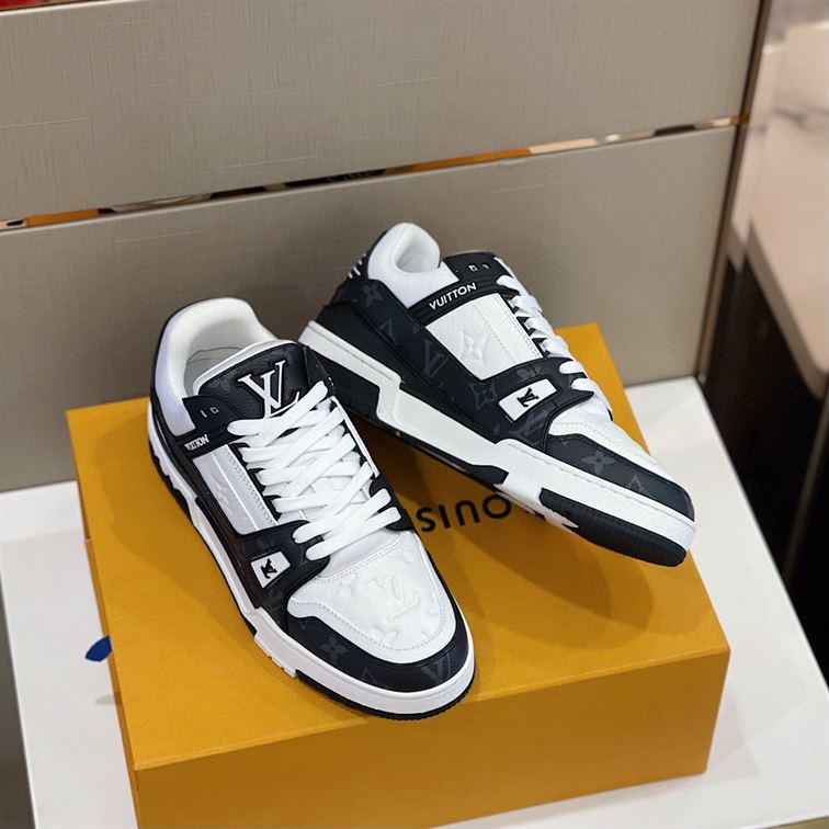 LOUIS VUITTON TRAINER WHITE BLACK WHITE   LVS018 - Sneaker Replica Workshop