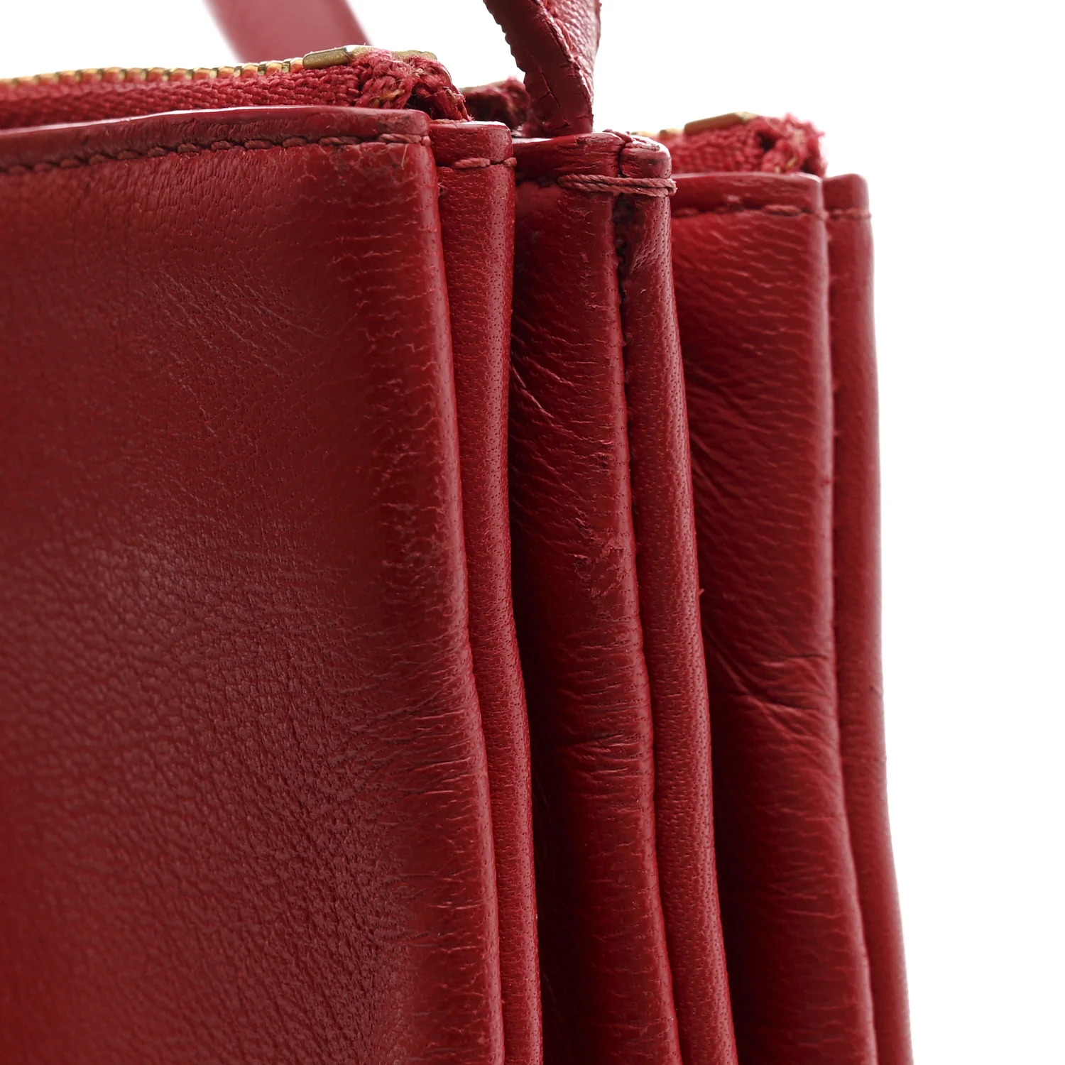 Lambskin Large Trio Crossbody Bag Red - Top Club
