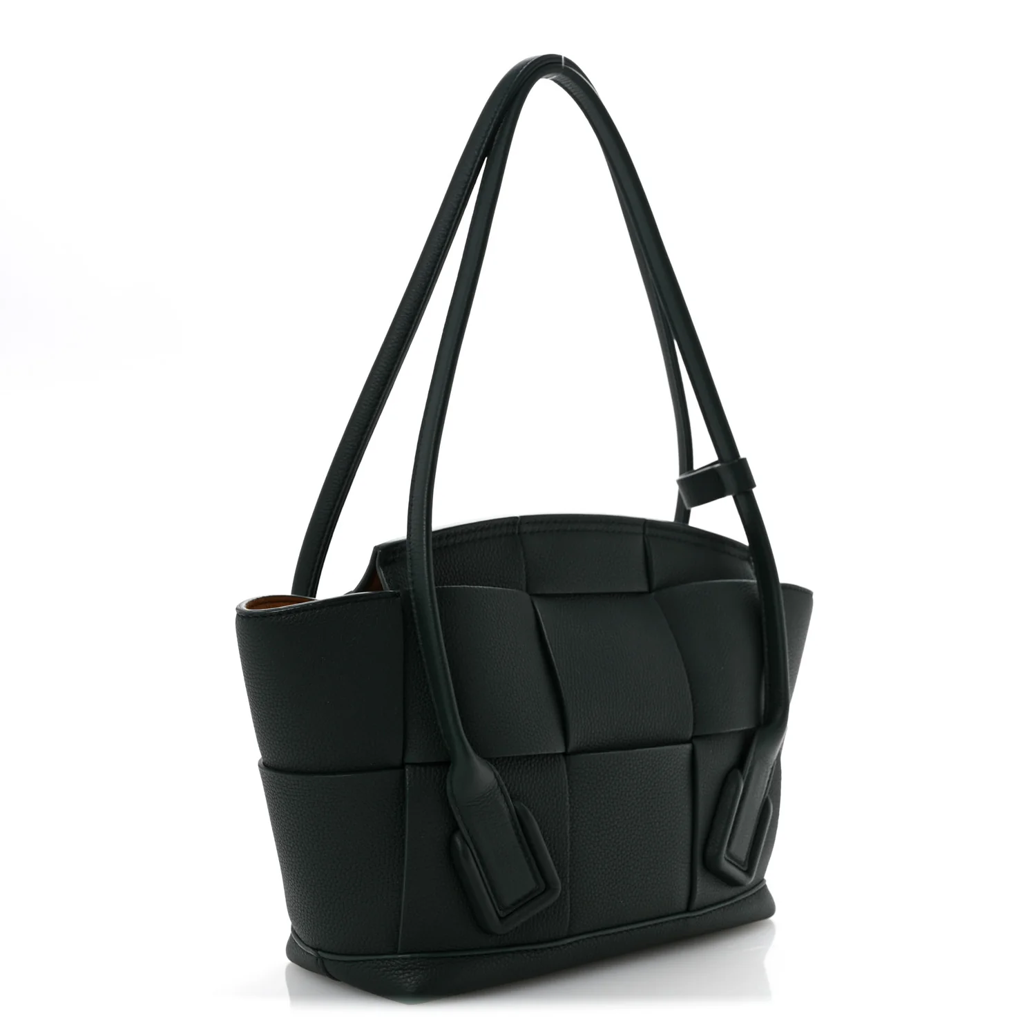 Grained Calfskin Maxi Intrecciato Small Arco Pine Green - Top Club