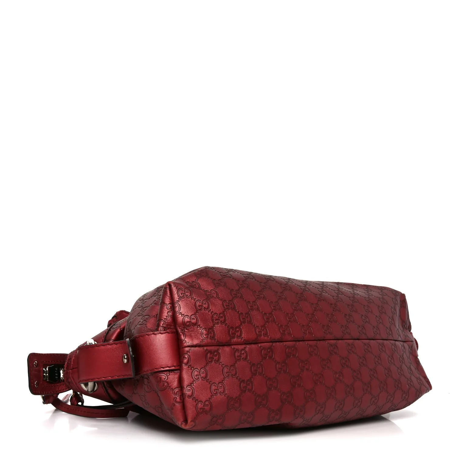 Metallic Guccissima Medium Bamboo Bar Tote Red - Top Club