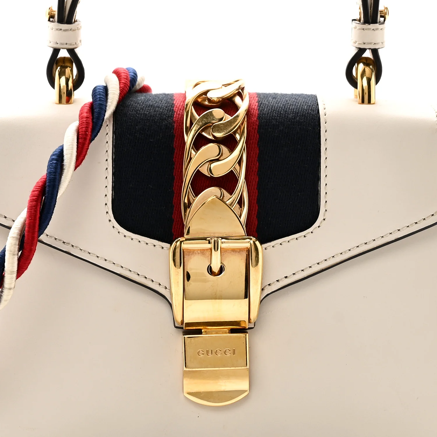 Calfskin Mini Sylvie Top Handle Bag White - Top Club