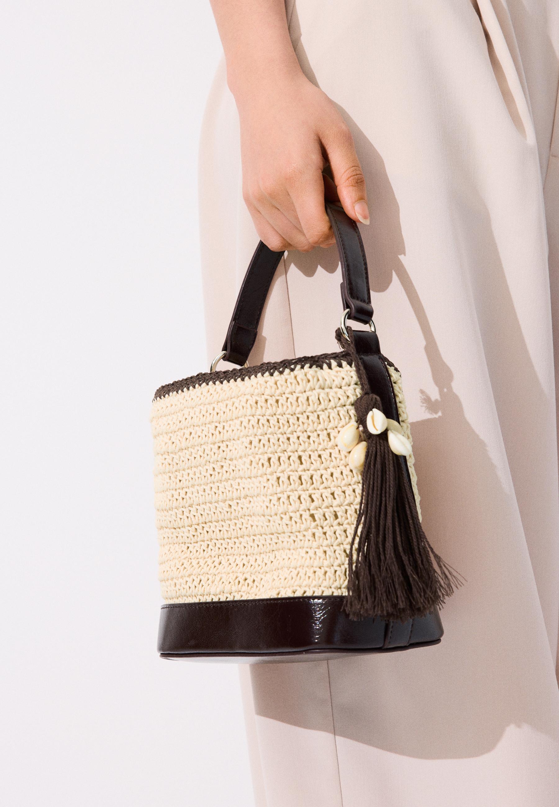 COMBINED CROCHET BUCKET BAG