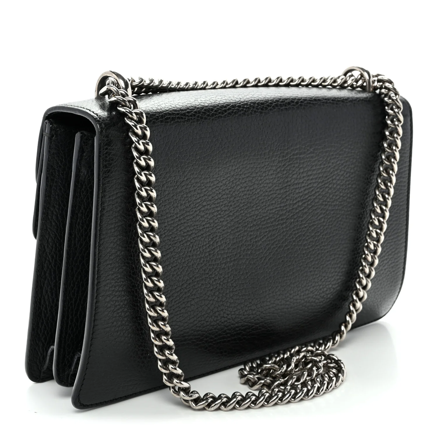 Pebbled Calfskin Small Dionysus Shoulder Bag Black - Top Club