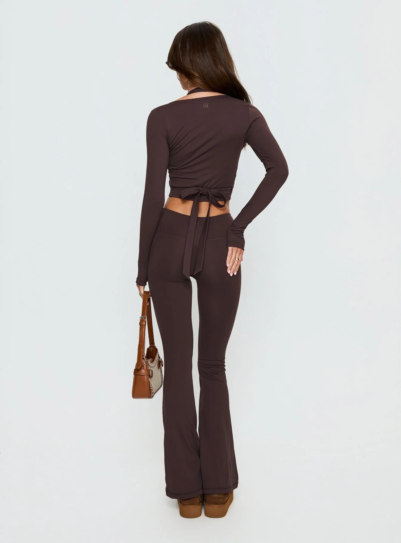 Energize Active Invisible Scrunch Flare Leggings Brown