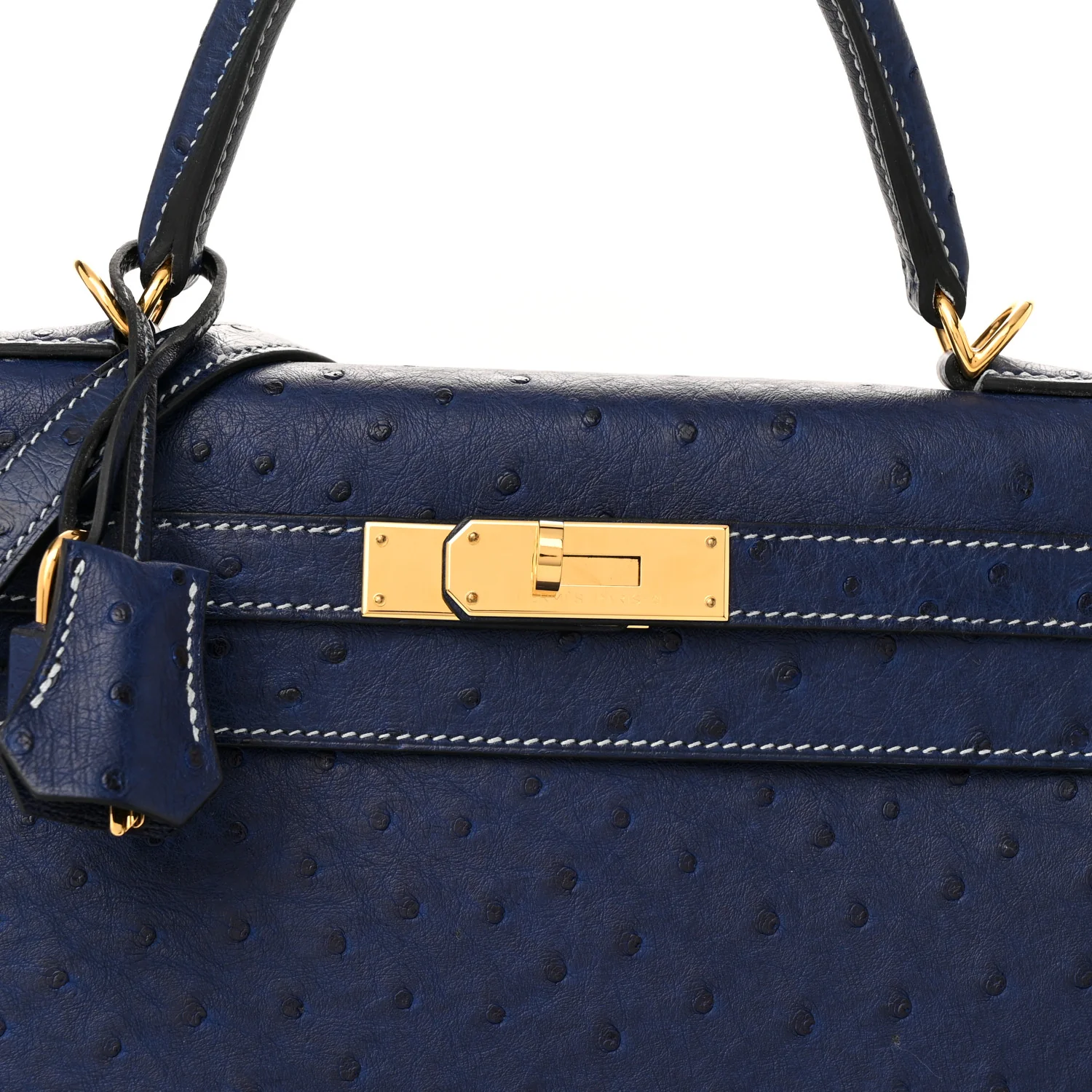 Ostrich Horseshoe Kelly Sellier 28 Bleu Iris - Top Club