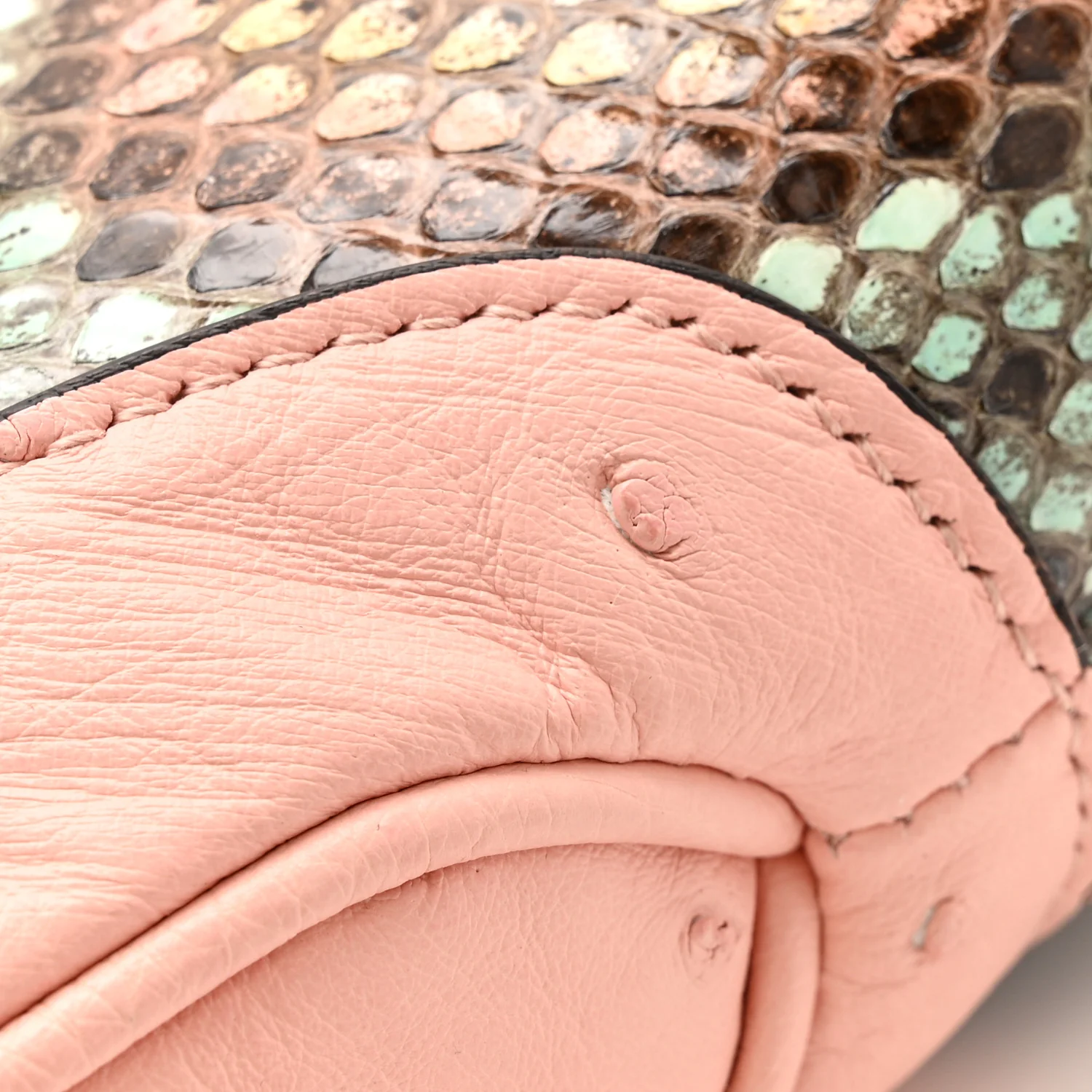 Snakeskin Ostrich Calfskin Small Jackie 1961 Hobo Pink Multicolor - Top Club