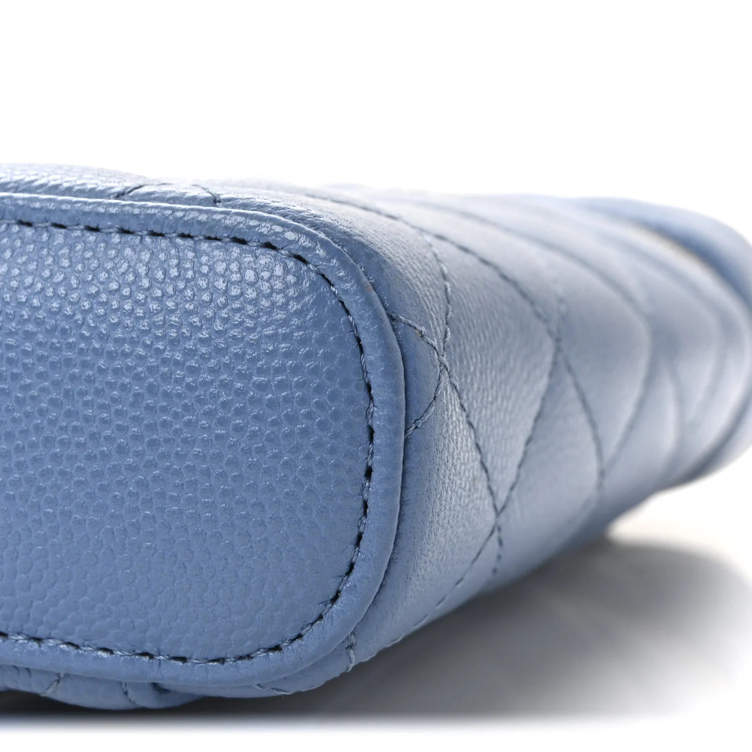 Caviar Quilted Phone Holder With Chain Blue - Top Club
