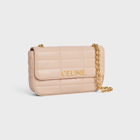 CHAIN SHOULDER BAG MATELASSE MONOCHROME CE IN QUILTED GOATSKIN NUD