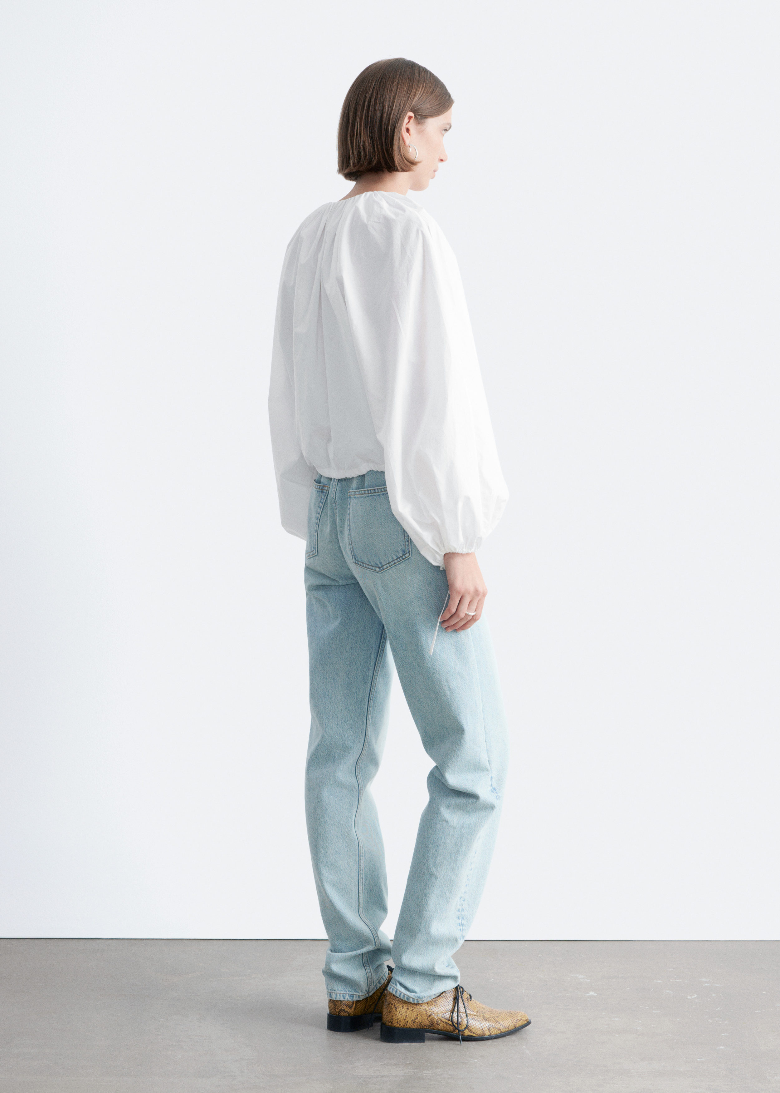 & Other Stories COTTON POPLIN ZIP-FRONT BLOUSE