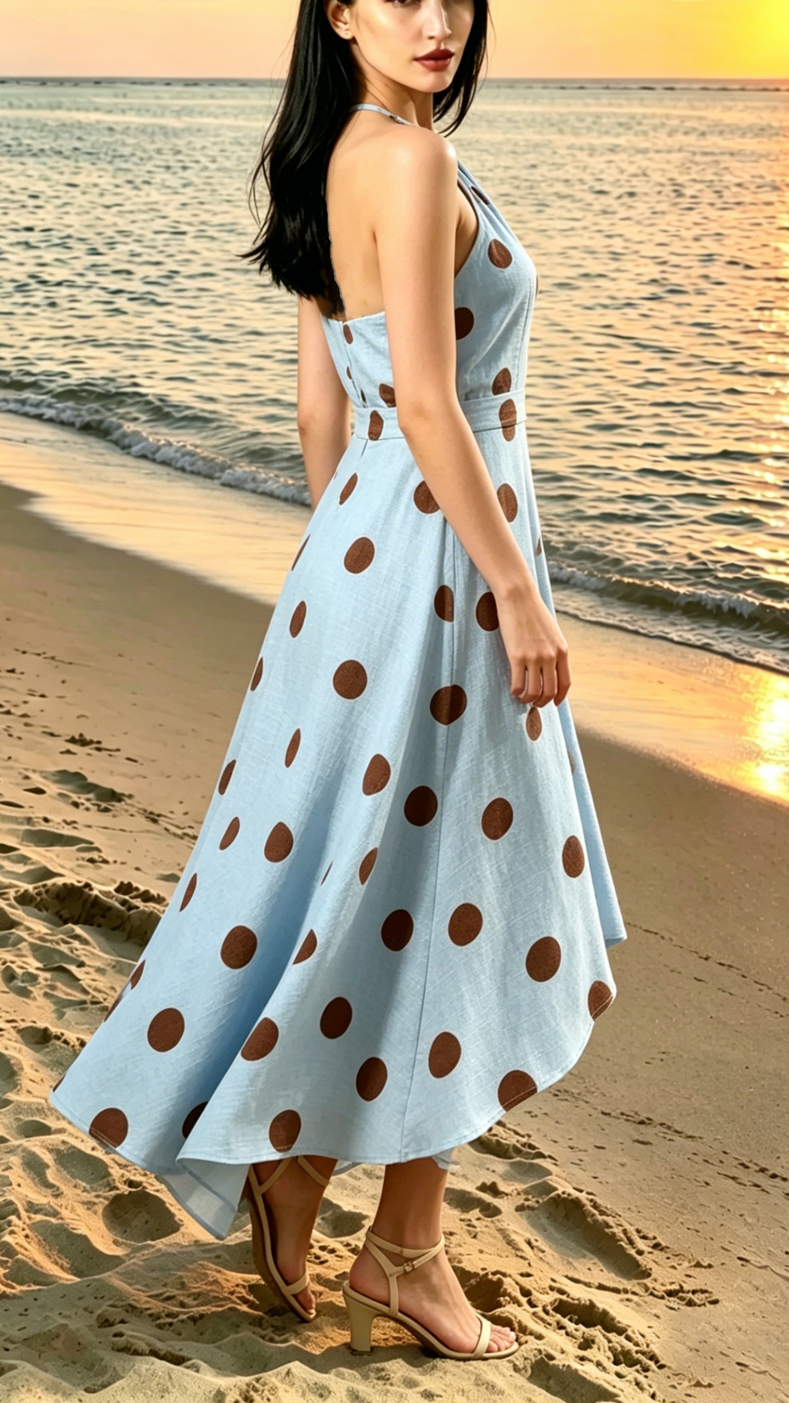 Women's Polka-Dot Halter Dress - Nordfashionstorm - Women's Clothing, Fashion for You - Nordfashionstorm.com