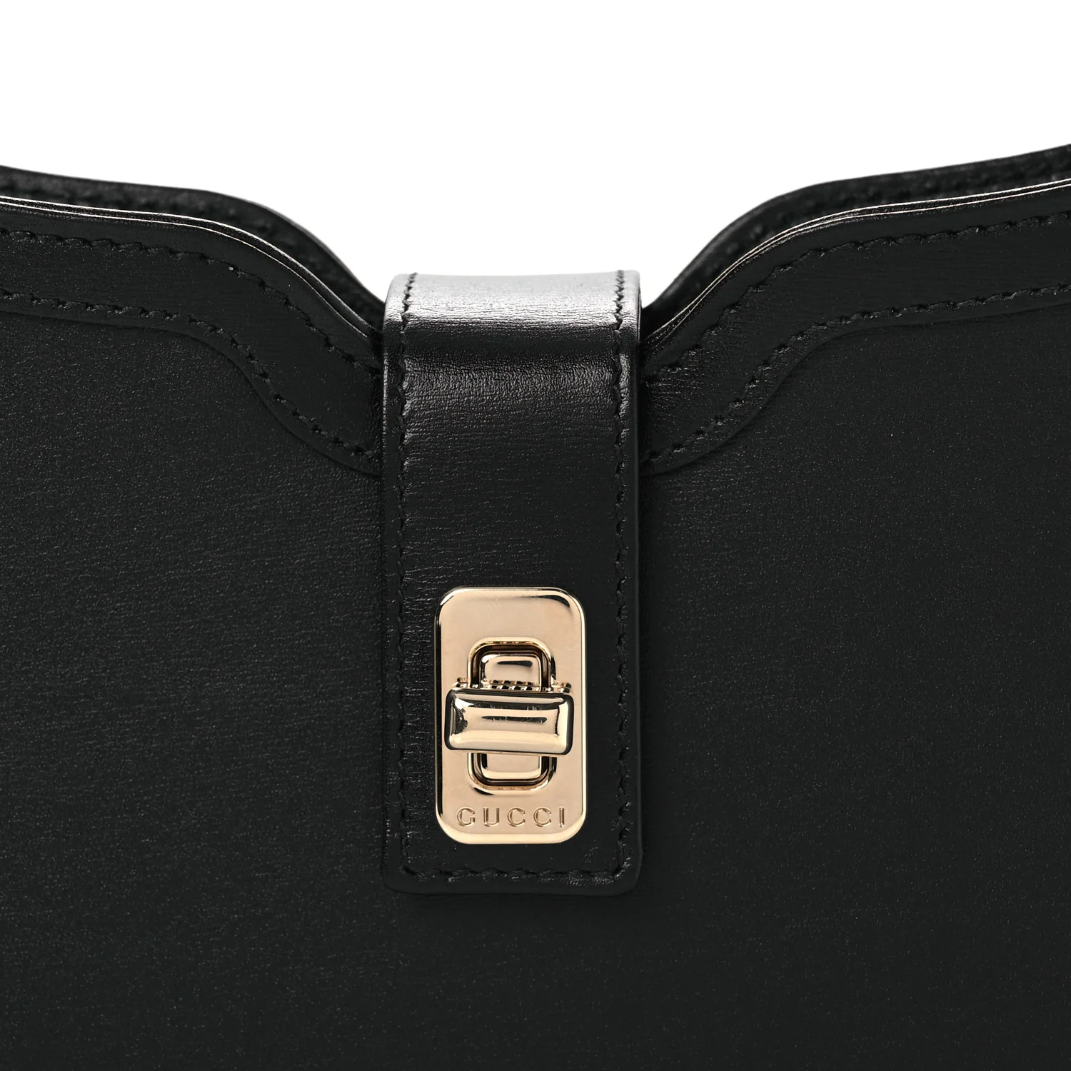 Calfskin Mini Moon Side Shoulder Bag Black - Top Club