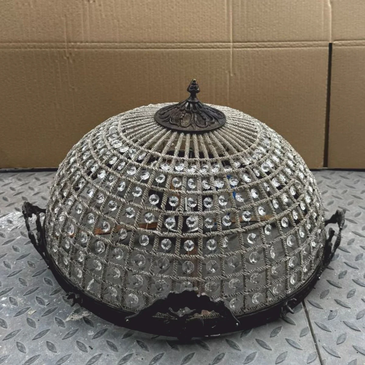 Baroque crystal ceiling light bronze Ø 50 cm - Baroque lights