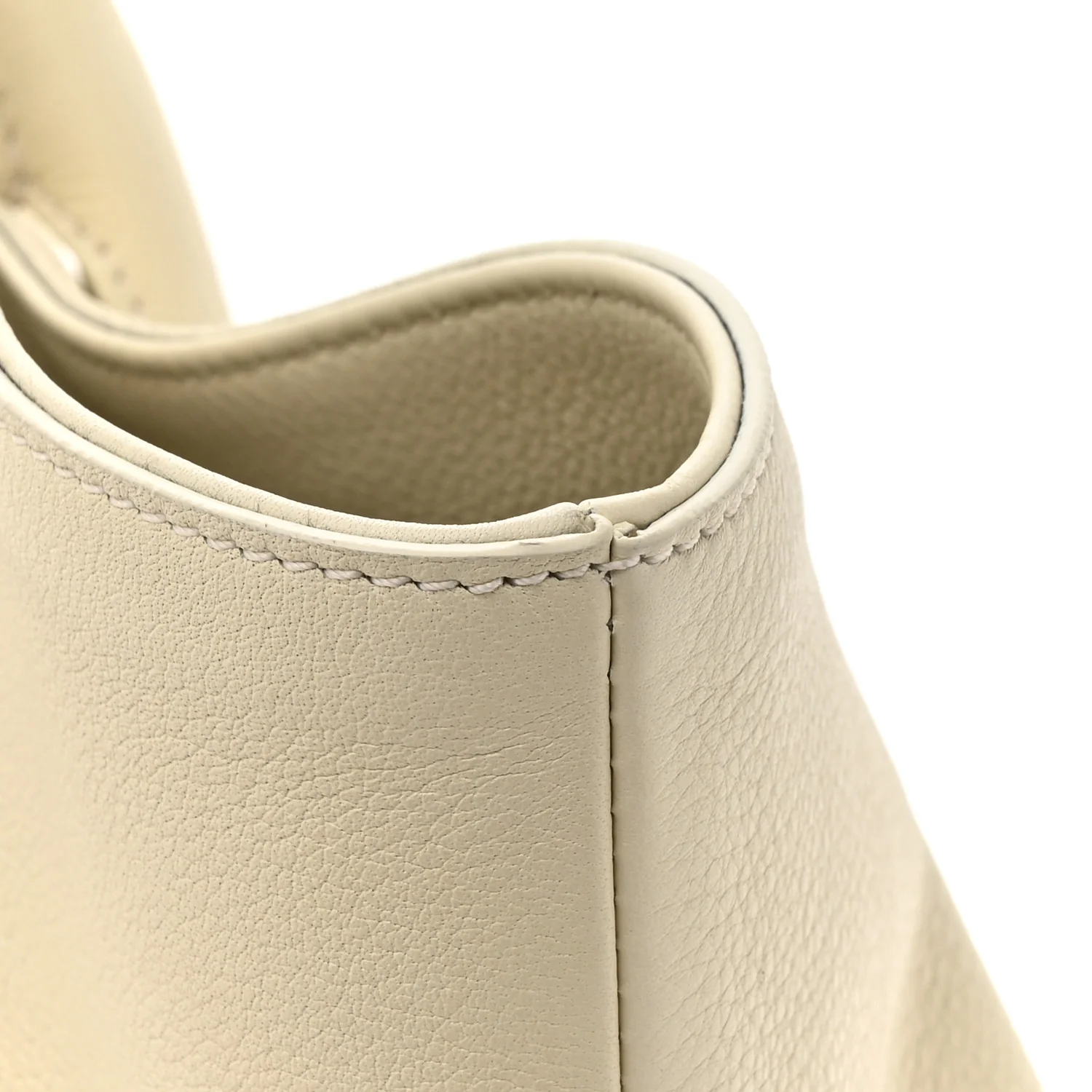 Pebbled Calfskin Medium Amelia Tote Ivory - Top Club