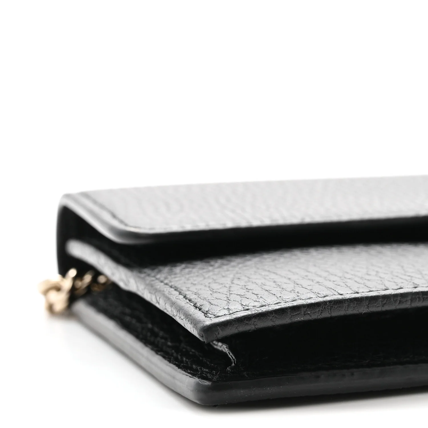 Dollar Calfskin Interlocking G Chain Wallet Black - Top Club