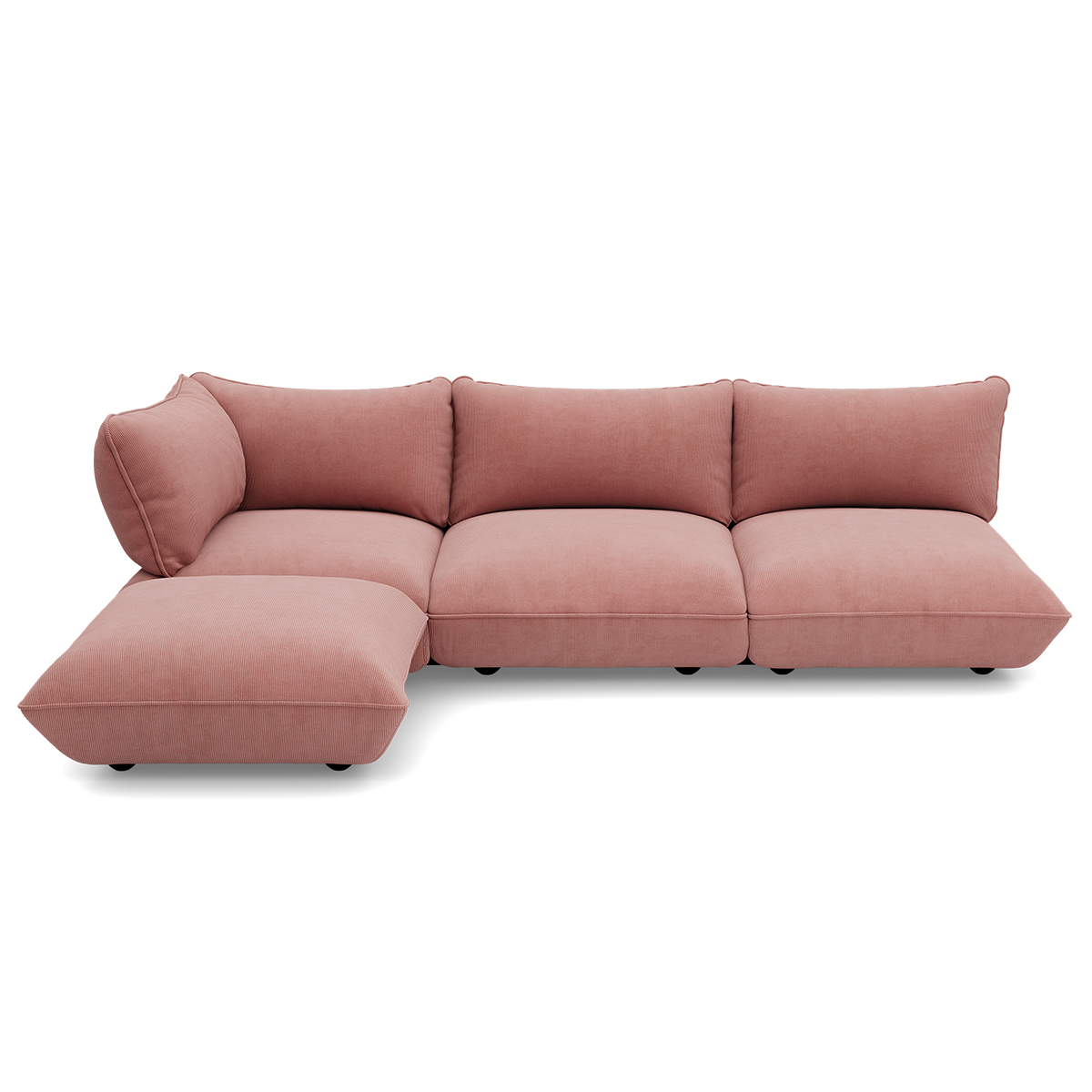 Hoekbank Sumo links cord recycled soft pink