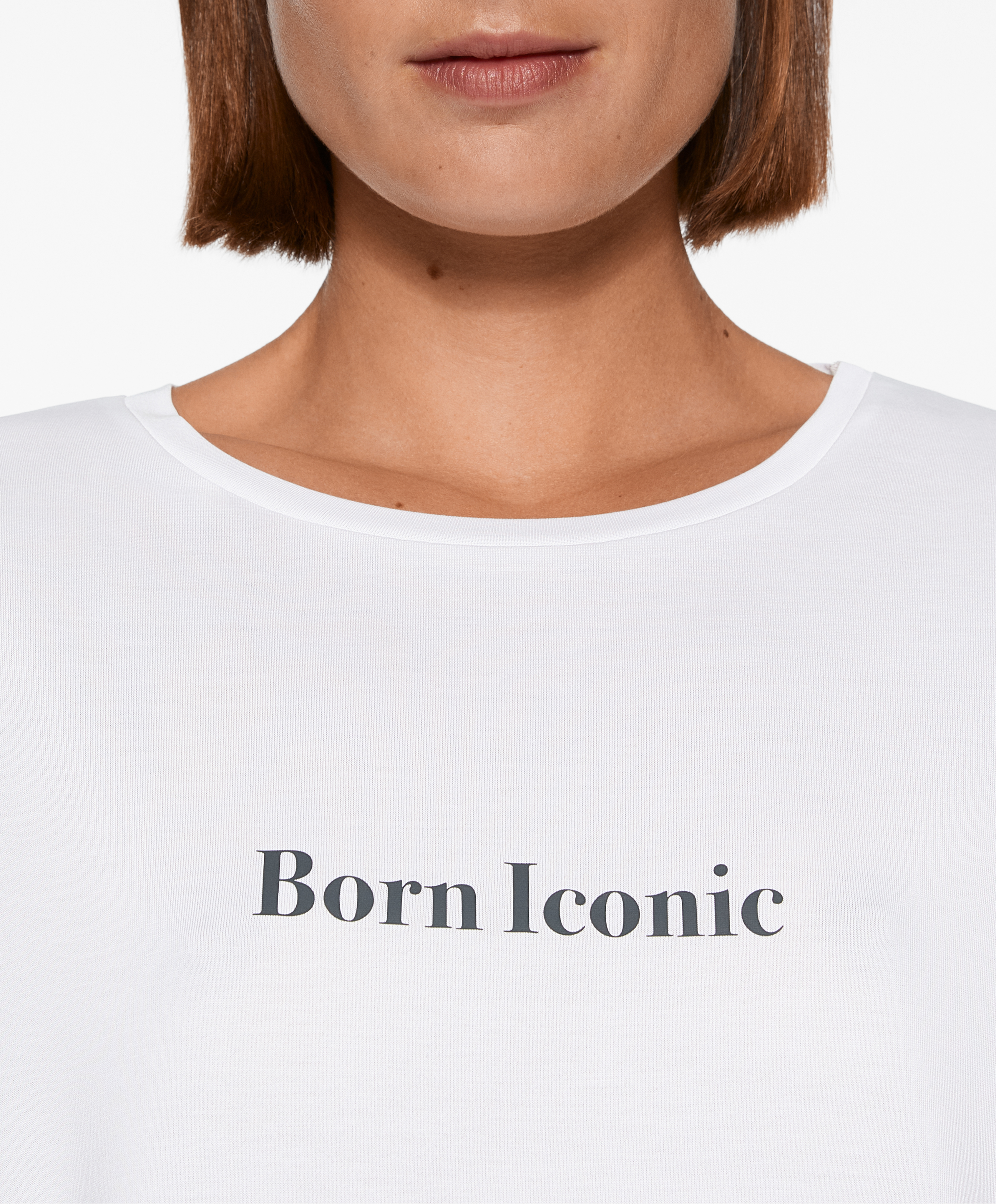 OYSHO Modal blend short-sleeved slogan T-shirt
