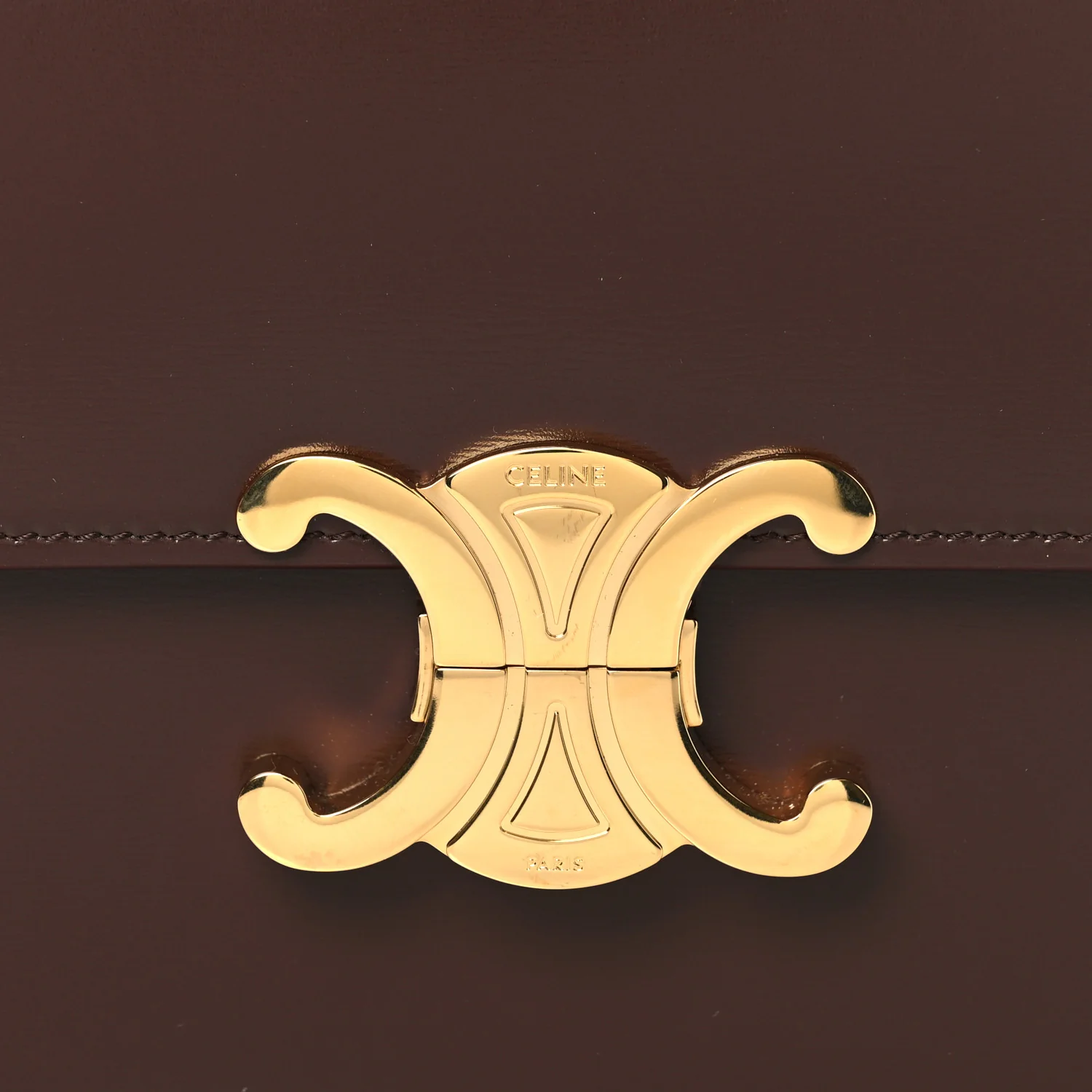 Shiny Calfskin Medium Triomphe Chestnut - Top Club