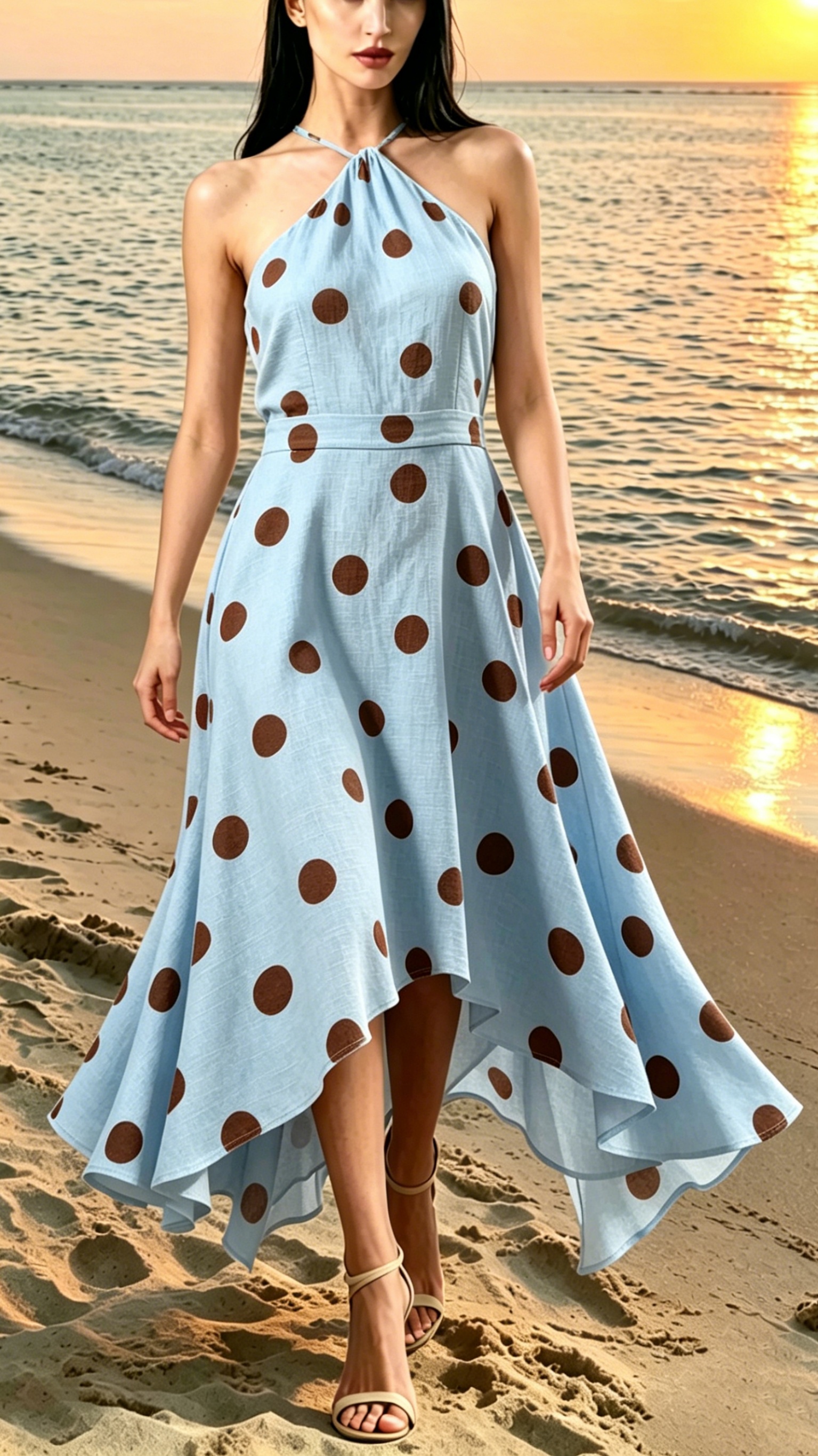 Women's Polka-Dot Halter Dress - Nordfashionstorm - Women's Clothing, Fashion for You - Nordfashionstorm.com
