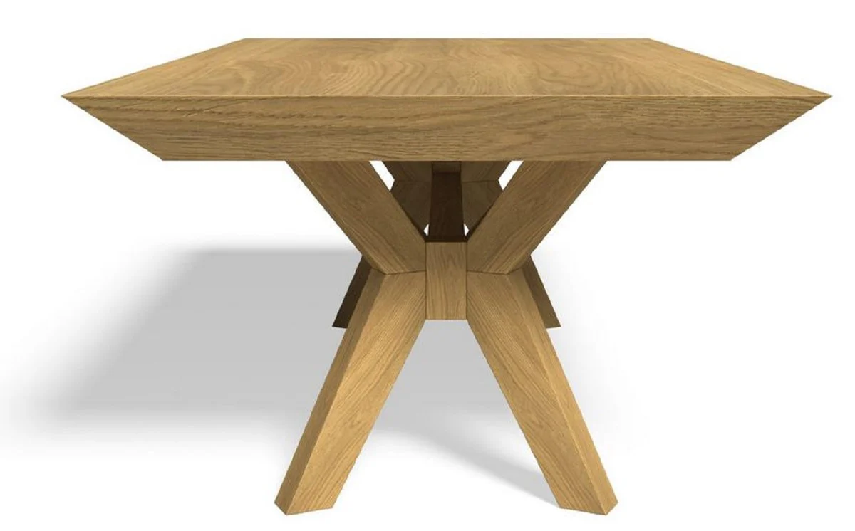 Luxury dining table natural colors 190-382 x 110 x H. 77 cm - Extendable solid wood kitchen table - Dining room furniture - Solid wood furniture - Luxury furniture