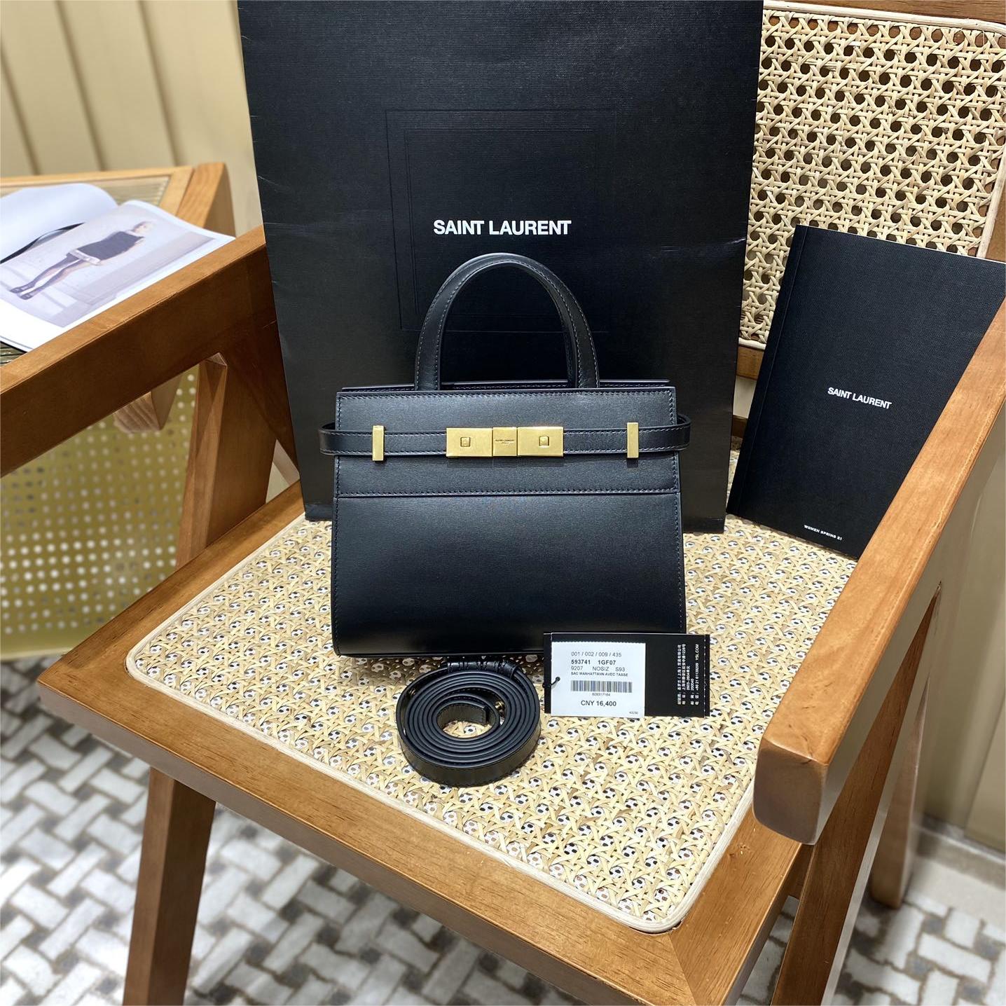 YSL Manhattan Nano Bag Black 593741 21x16x9cm - Top Club