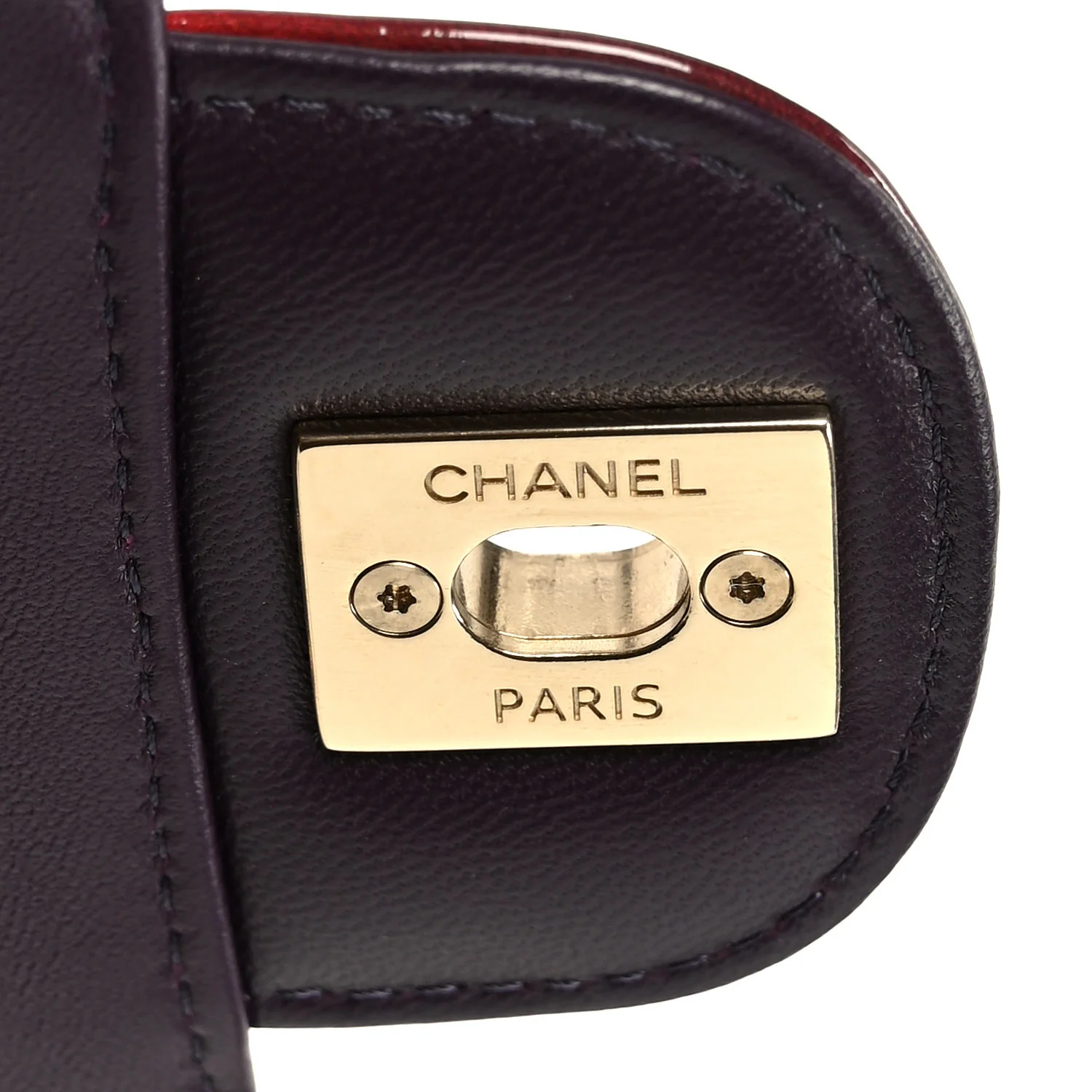 Shaded Patent Calfskin Quilted Mini Rectangular Flap Red Yellow Dark Purple - Top Club