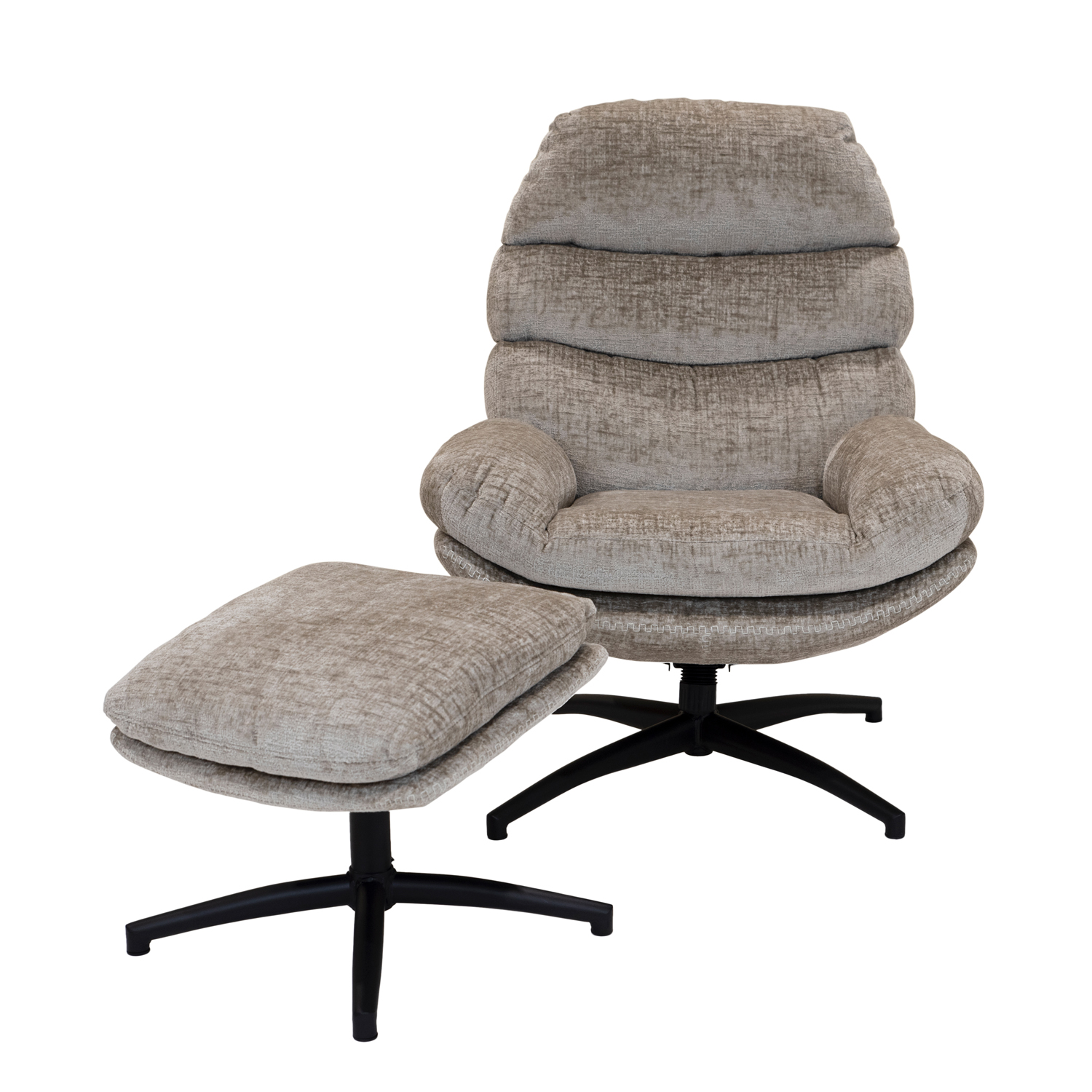Relaxfauteuil plus stool Jordi-grey/taupe