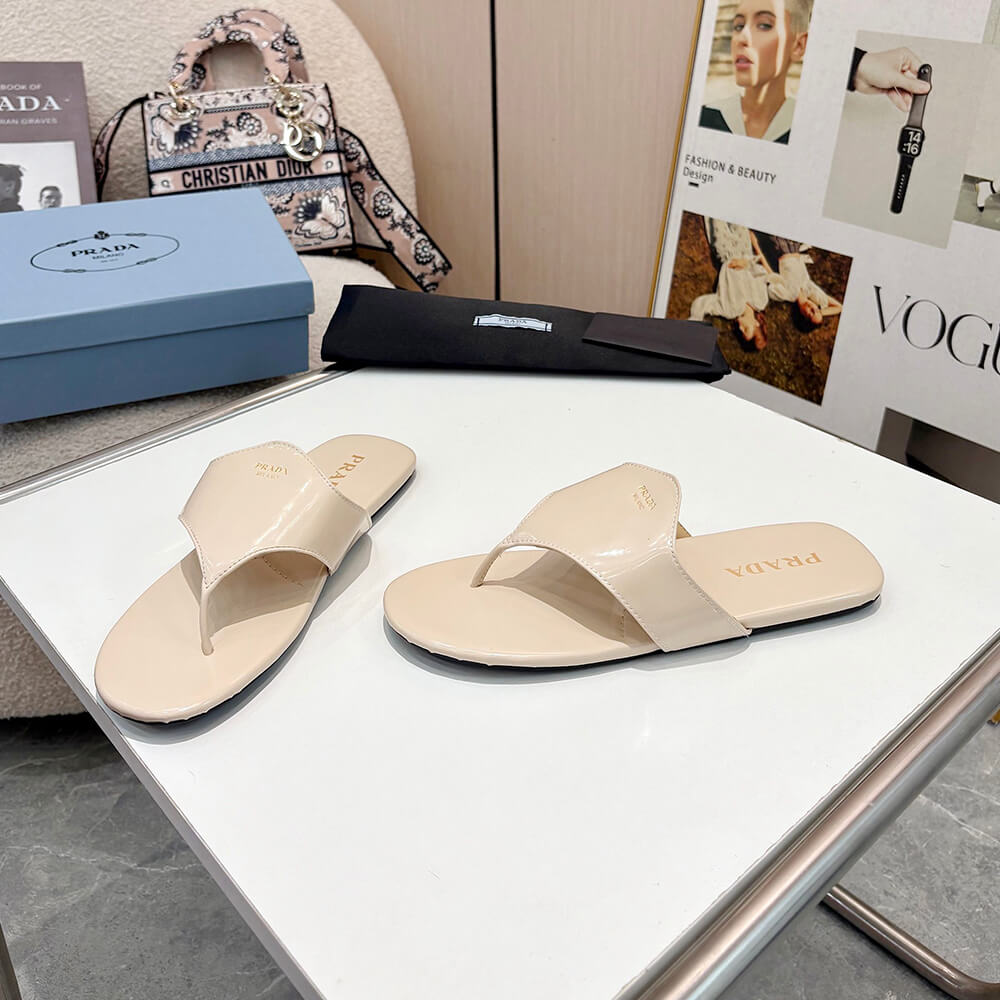 Prada Brushed leather thong sandals - Top Club