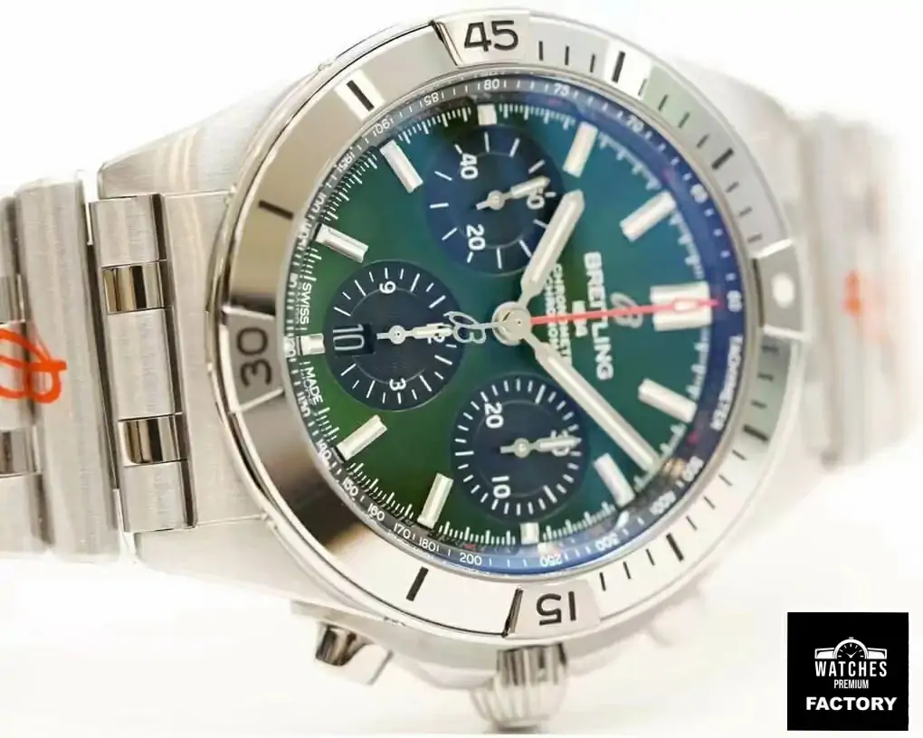 Breitling Chronomat AB01343A1L1A1 GF Factory Stainless Steel Green Dial