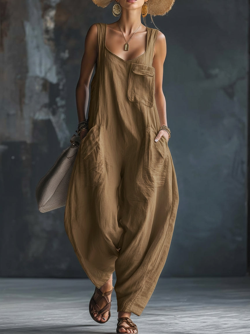 Cozy Loose-fitting Wide-leg Jumpsuit - Nordfashionstorm - Women's Clothing, Fashion for You - Nordfashionstorm.com