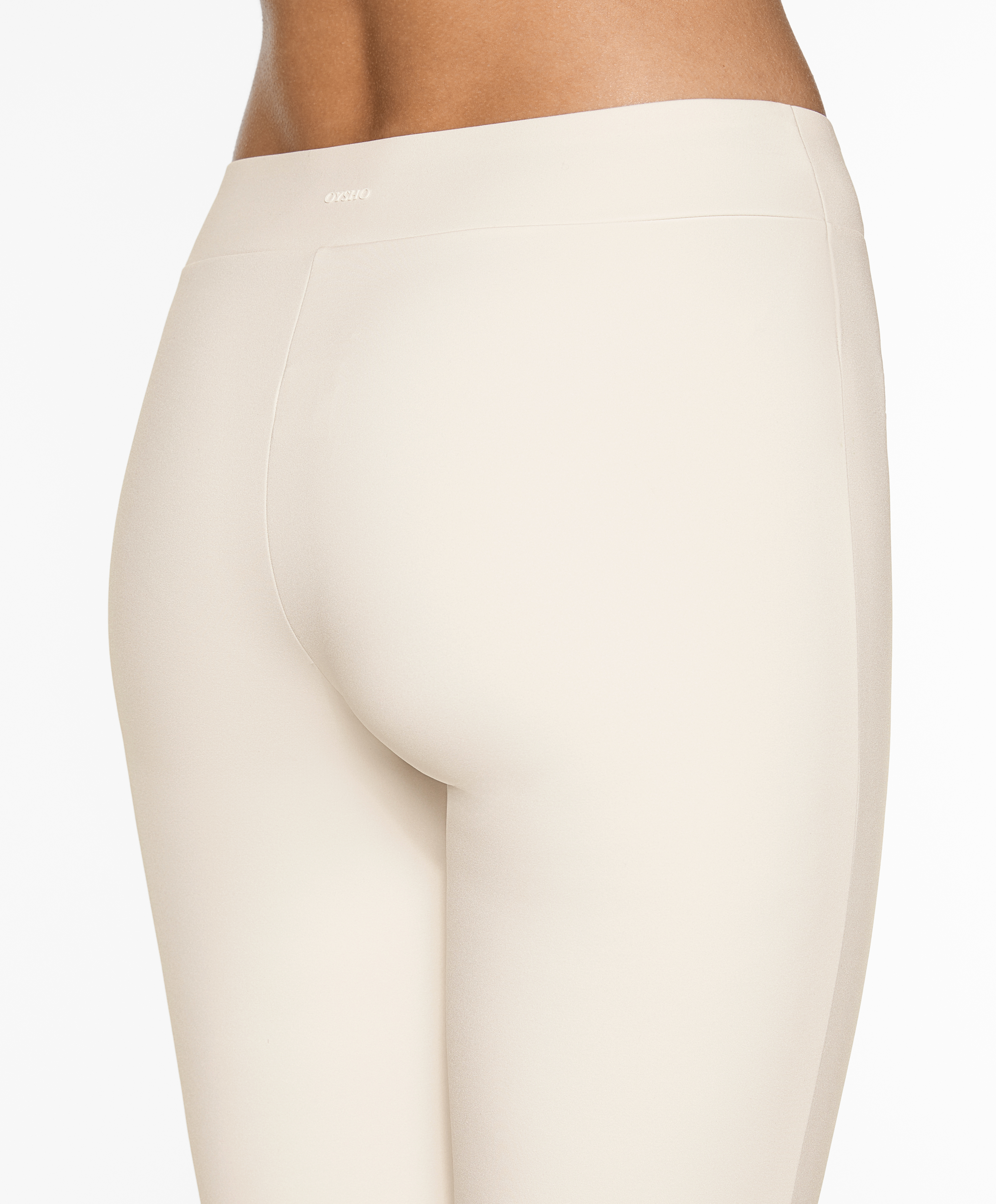 OYSHO Neoprene-effect low-rise flare trousers
