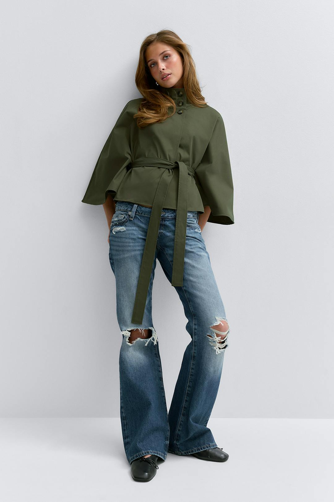 Gina Tricot 14+ belted trench cape