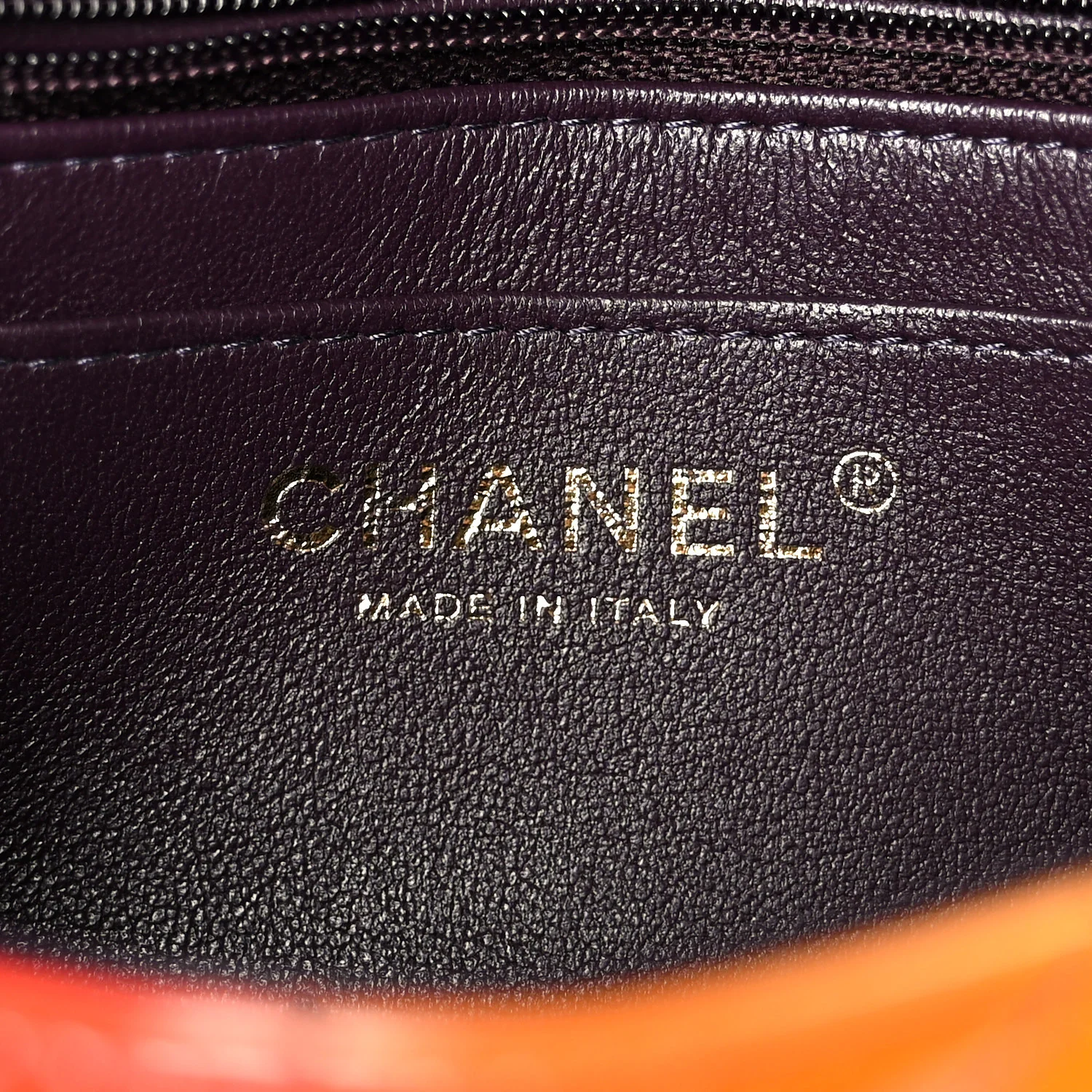 Shaded Patent Calfskin Quilted Mini Rectangular Flap Red Yellow Dark Purple - Top Club