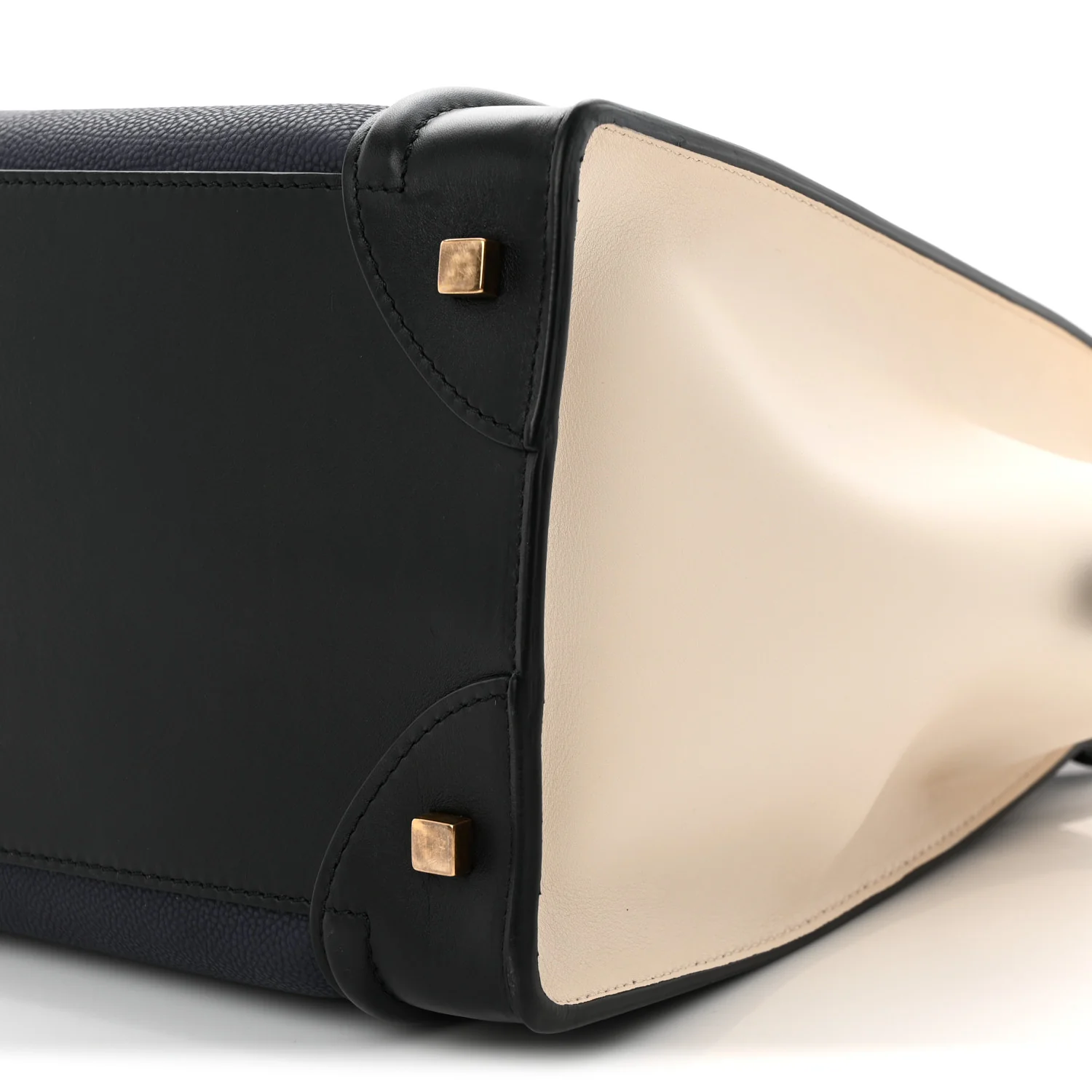 Velluto Calfskin Mini Tri-Color Luggage Navy - Top Club