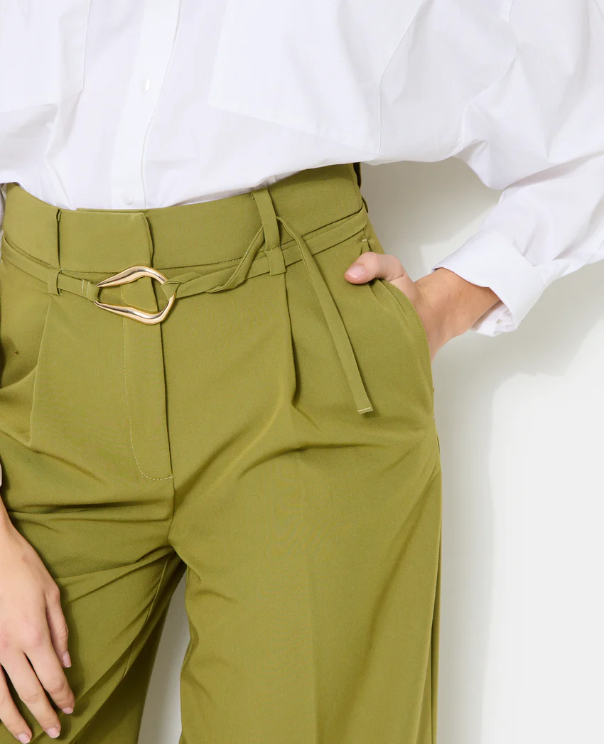 Pimkie Pantalon droit avec ceinture et boucle fantaisie