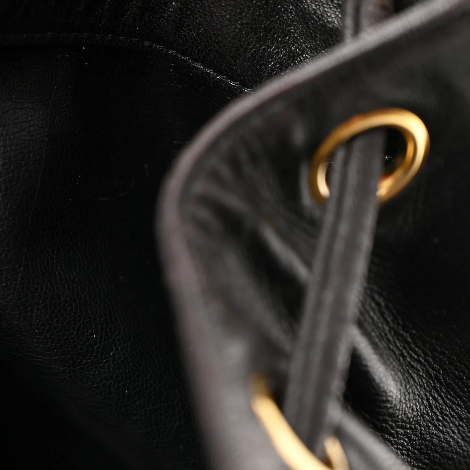 Lambskin CC Drawstring Backpack Black - Top Club
