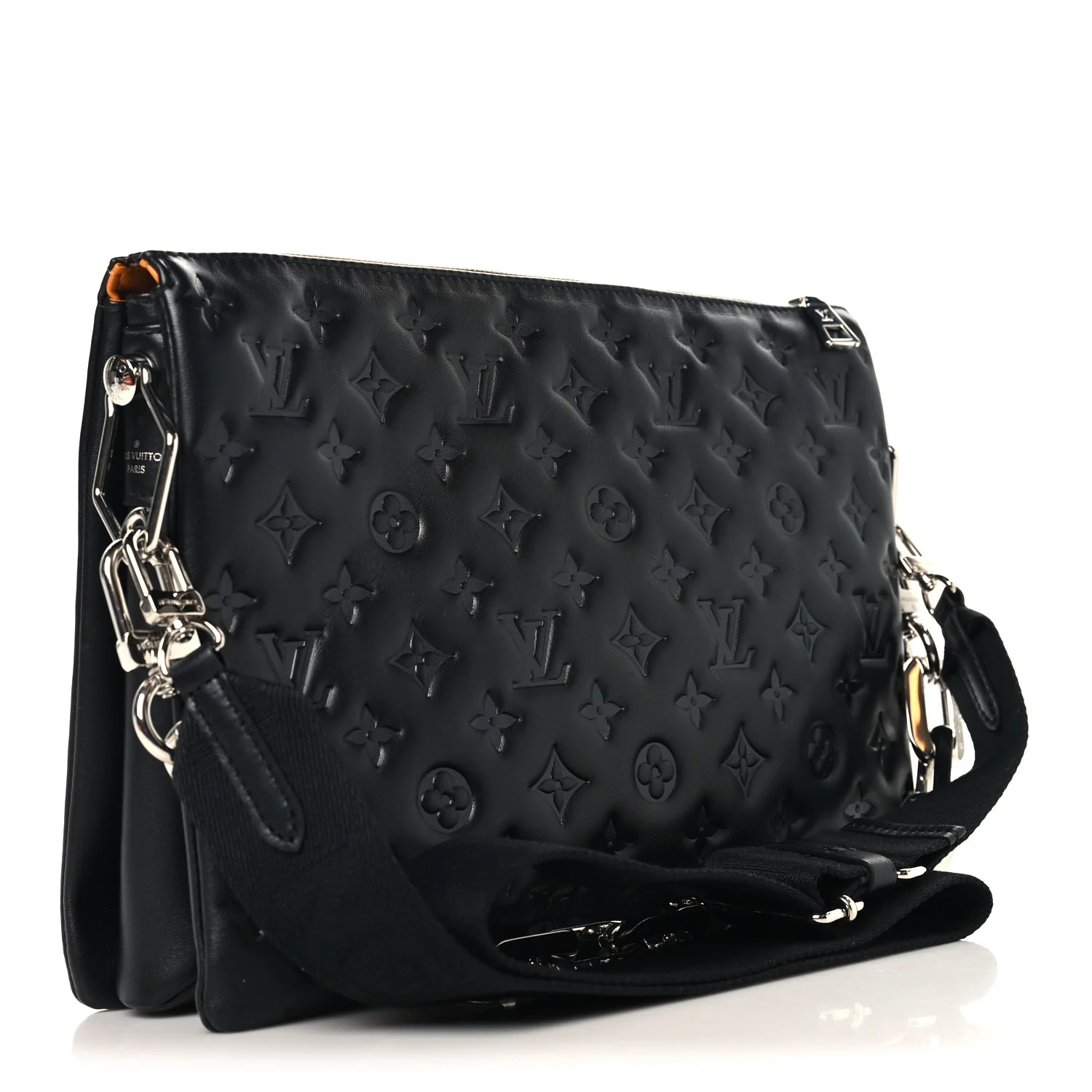 Lambskin Embossed Monogram Coussin MM Black - Top Club